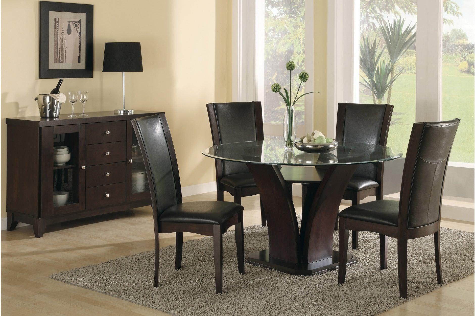 Daisy Round Dark Cherry Dining Room Set - Image 1