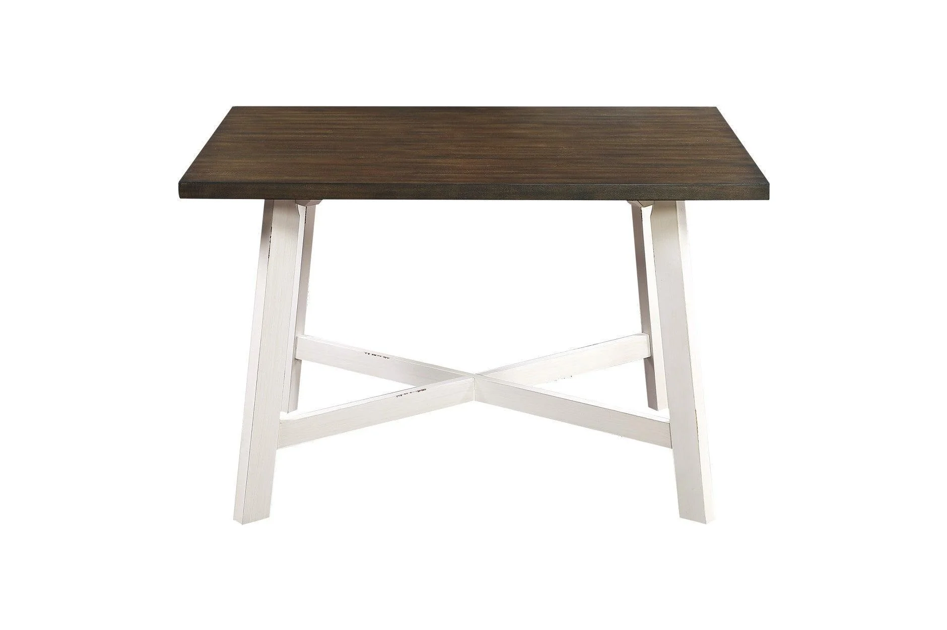 Troy White Gray Fixed Top Rectangular Dining Room Set - Image 2