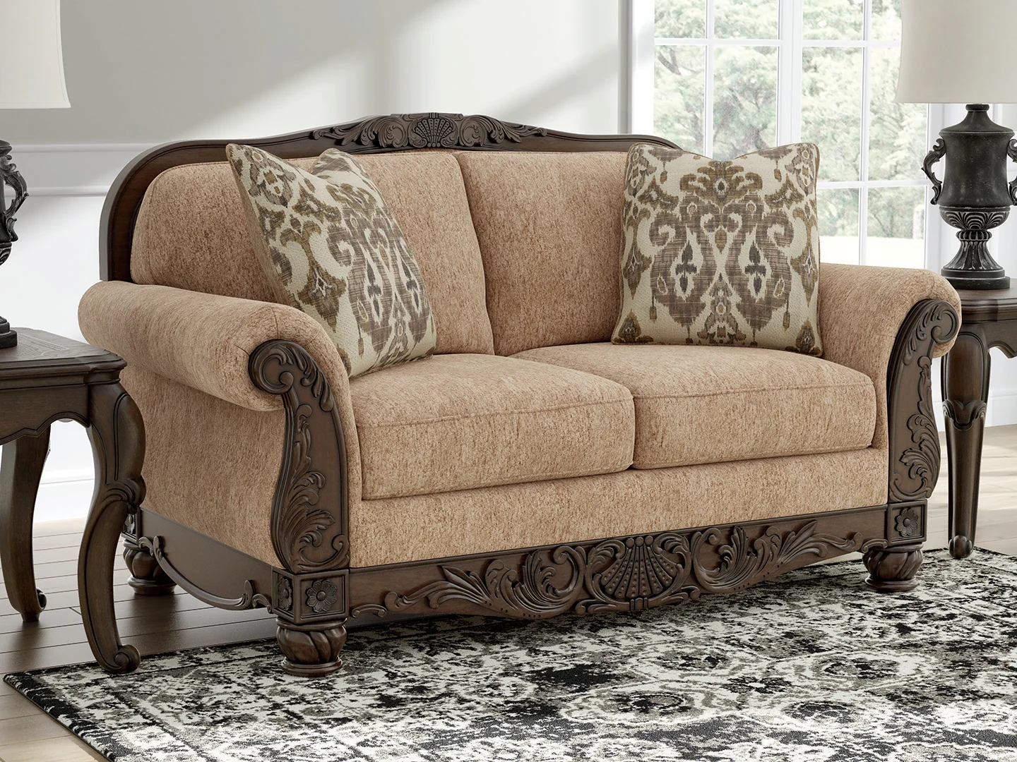 Chelsworth Golden Chenille Loveseat - Image 1