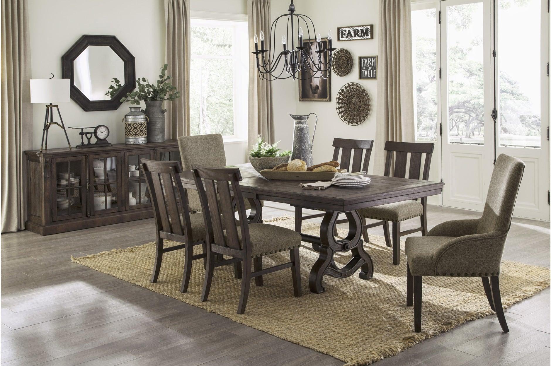 Gloversville Neutral Fabric Rectangular Dining Room Set - Image 2