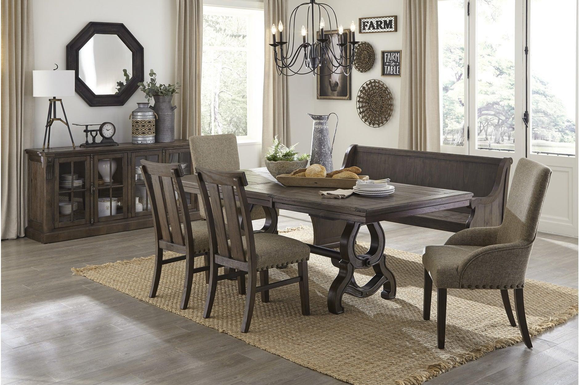 Gloversville Neutral Fabric Rectangular Dining Room Set - Image 1