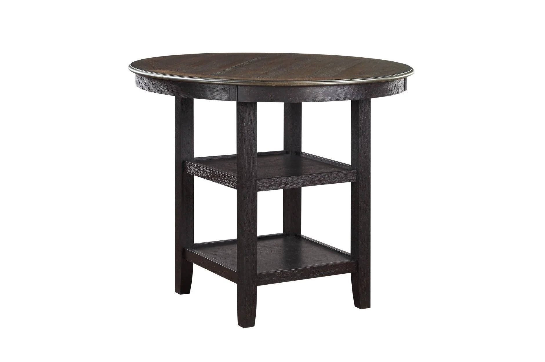 Asher Beige Dark Fabric Round Counter Height Set - Image 3
