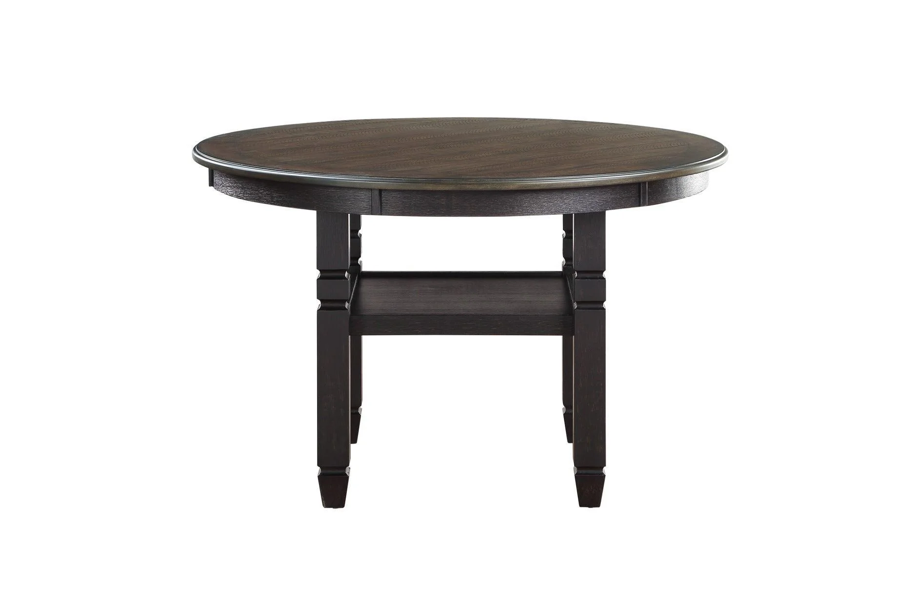 Asher Beige Dark Fabric Round Dining Room Set - Image 2