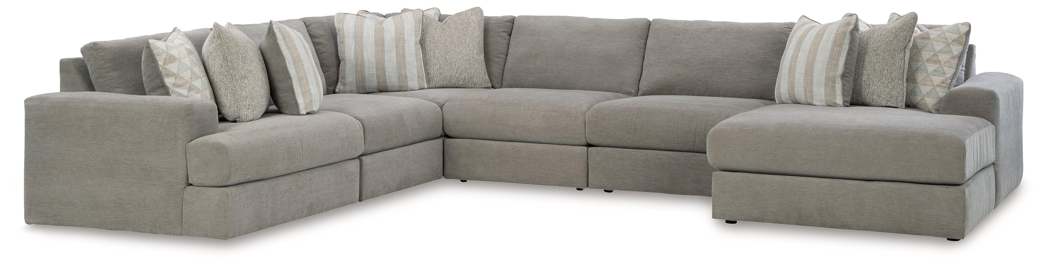 Avaliyah Ash Chenille 6-Piece Sectional With Chaise - Image 2