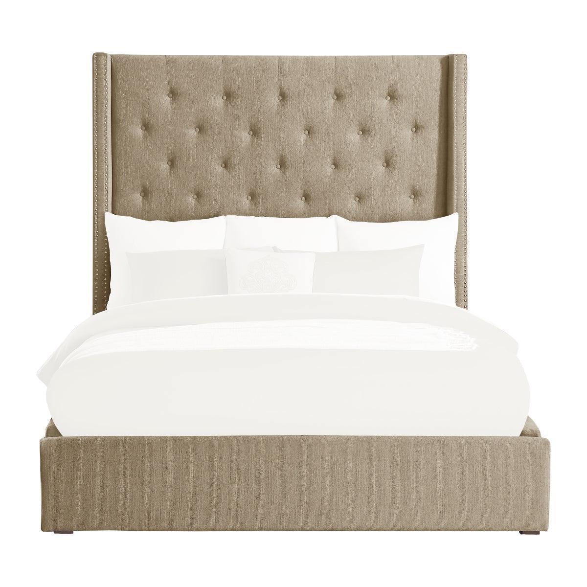 Fairborn Brown Upholstered Storage Platform Queen Bed - Image 3