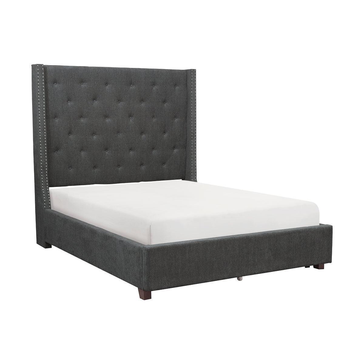 Fairborn Gray Upholstered Storage Platform King Bed - Image 3