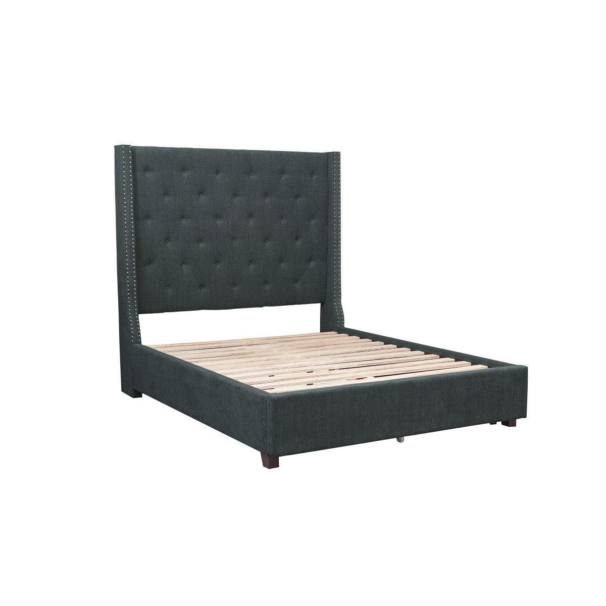 Fairborn Gray Fabric Tufted Platform Queen Bed - Image 3