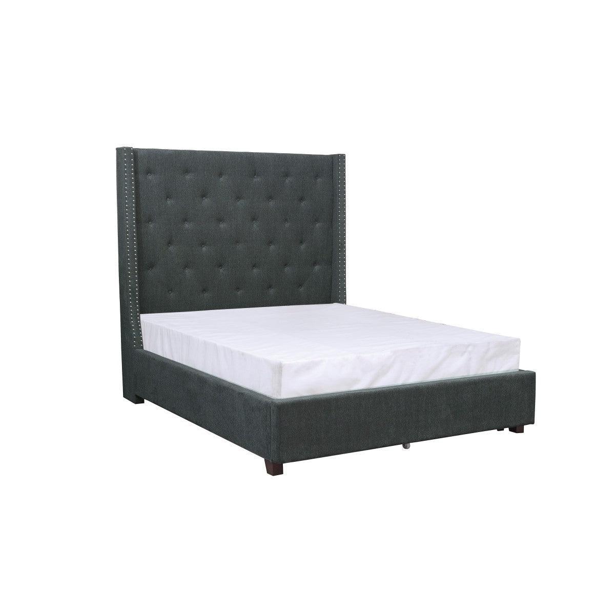 Fairborn Gray Fabric Tufted Platform Queen Bed - Image 2