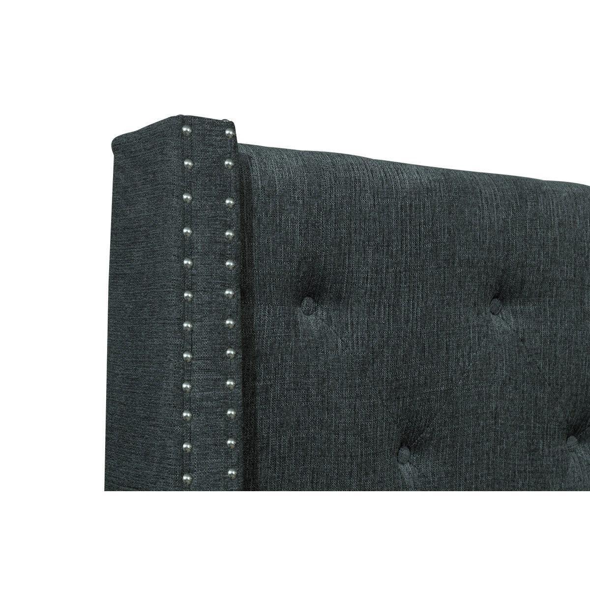 Fairborn Gray Fabric Tufted Platform Queen Bed With Storage - Image 3