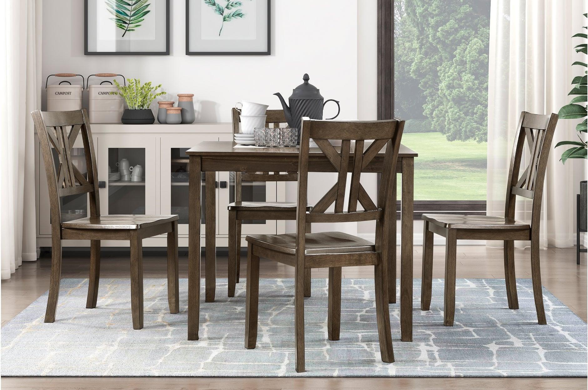 Rivera Charcoal Brown Square Dining Room Set - Image 1
