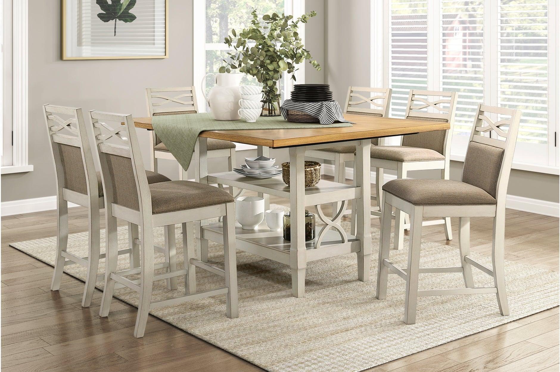 Stowe White Gray Dining Room Set - Image 1