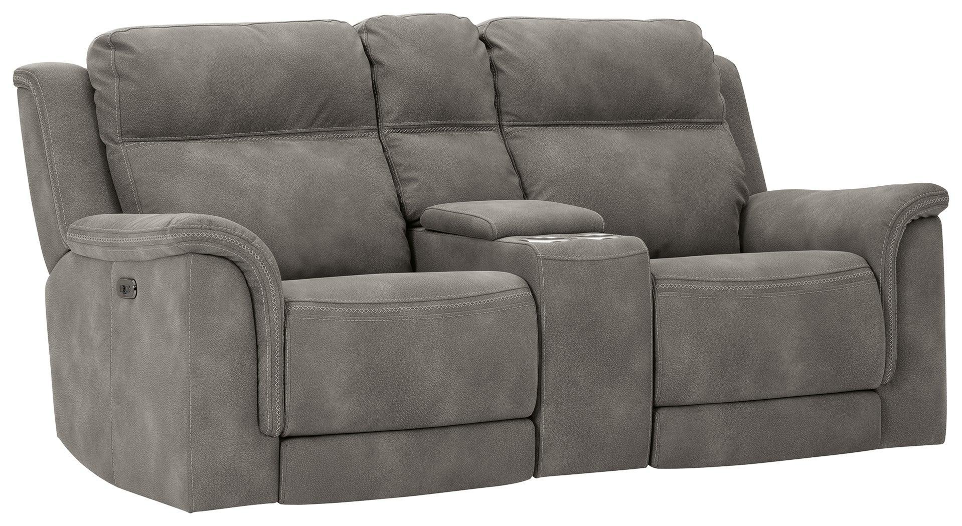 Next-Gen Durapella Slate Microfiber Power Reclining Loveseat With Console - Image 2