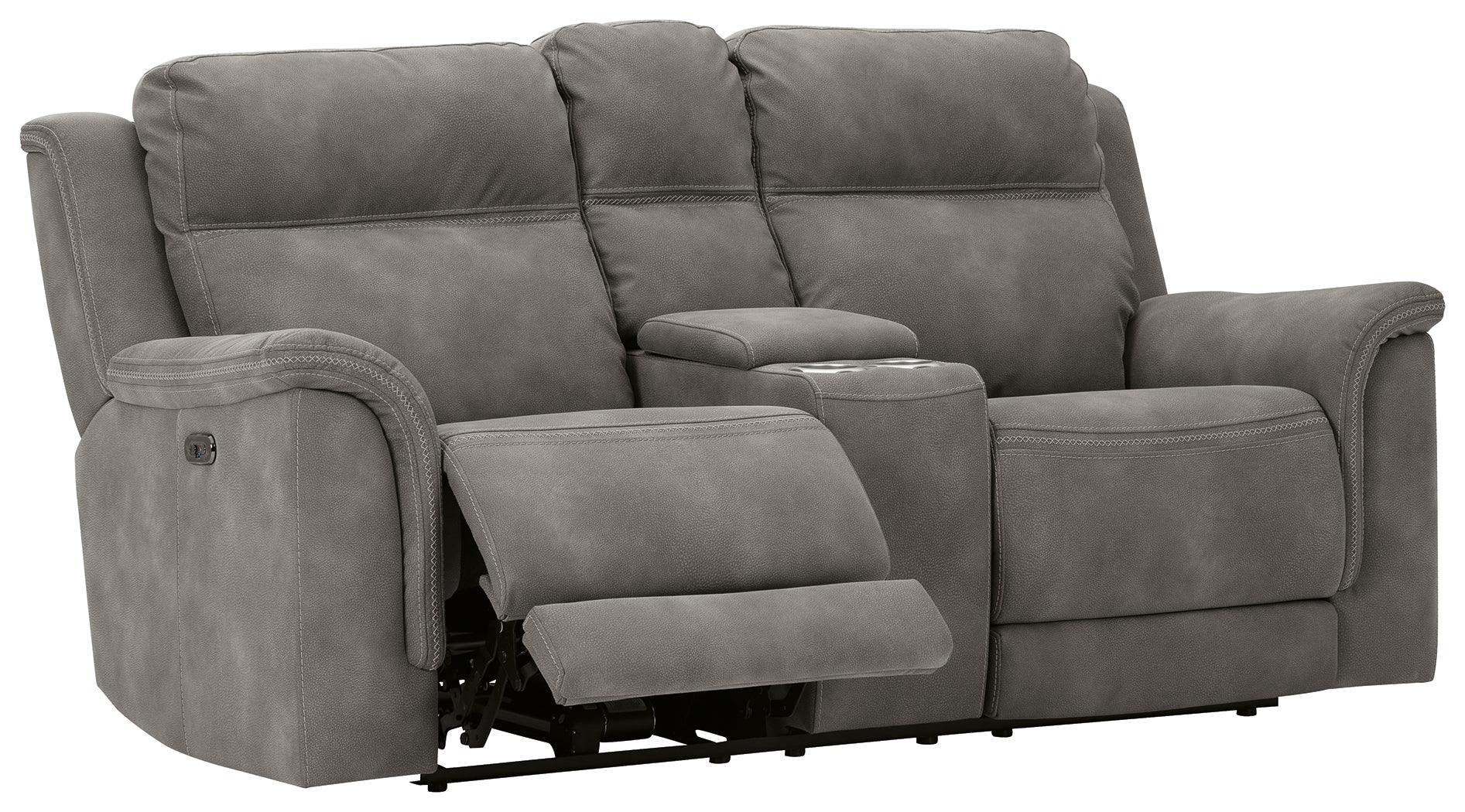 Next-Gen Durapella Slate Microfiber Power Reclining Loveseat With Console - Image 3