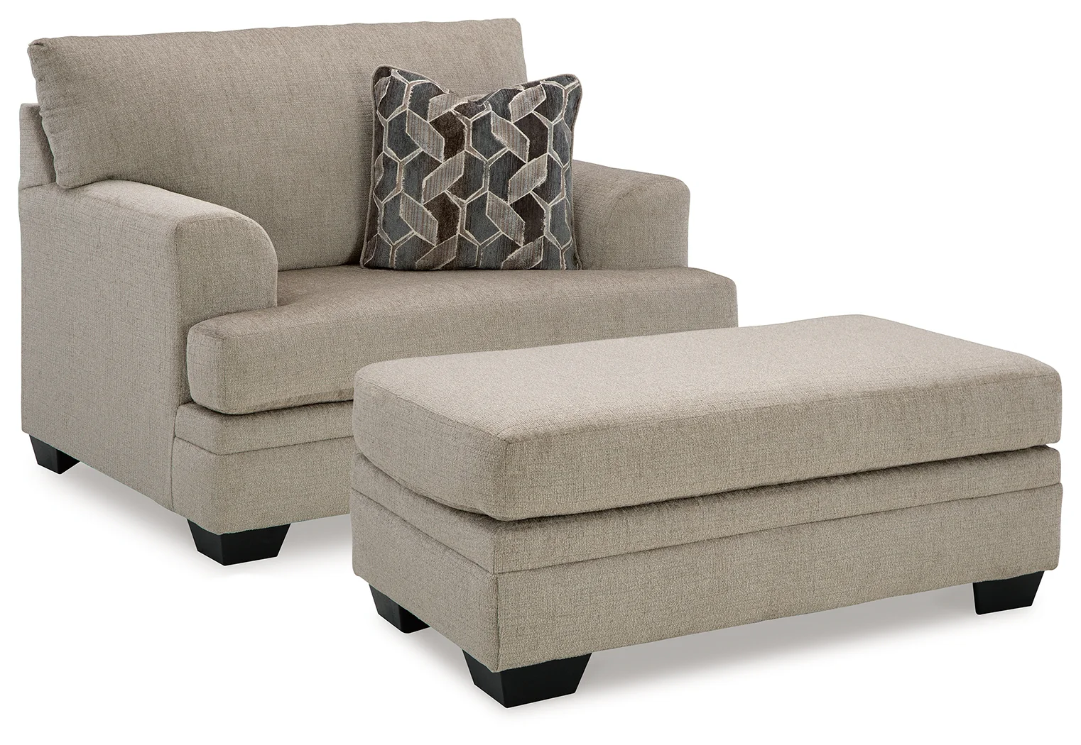 Stonemeade Taupe Chair and Ottoman - Image 2