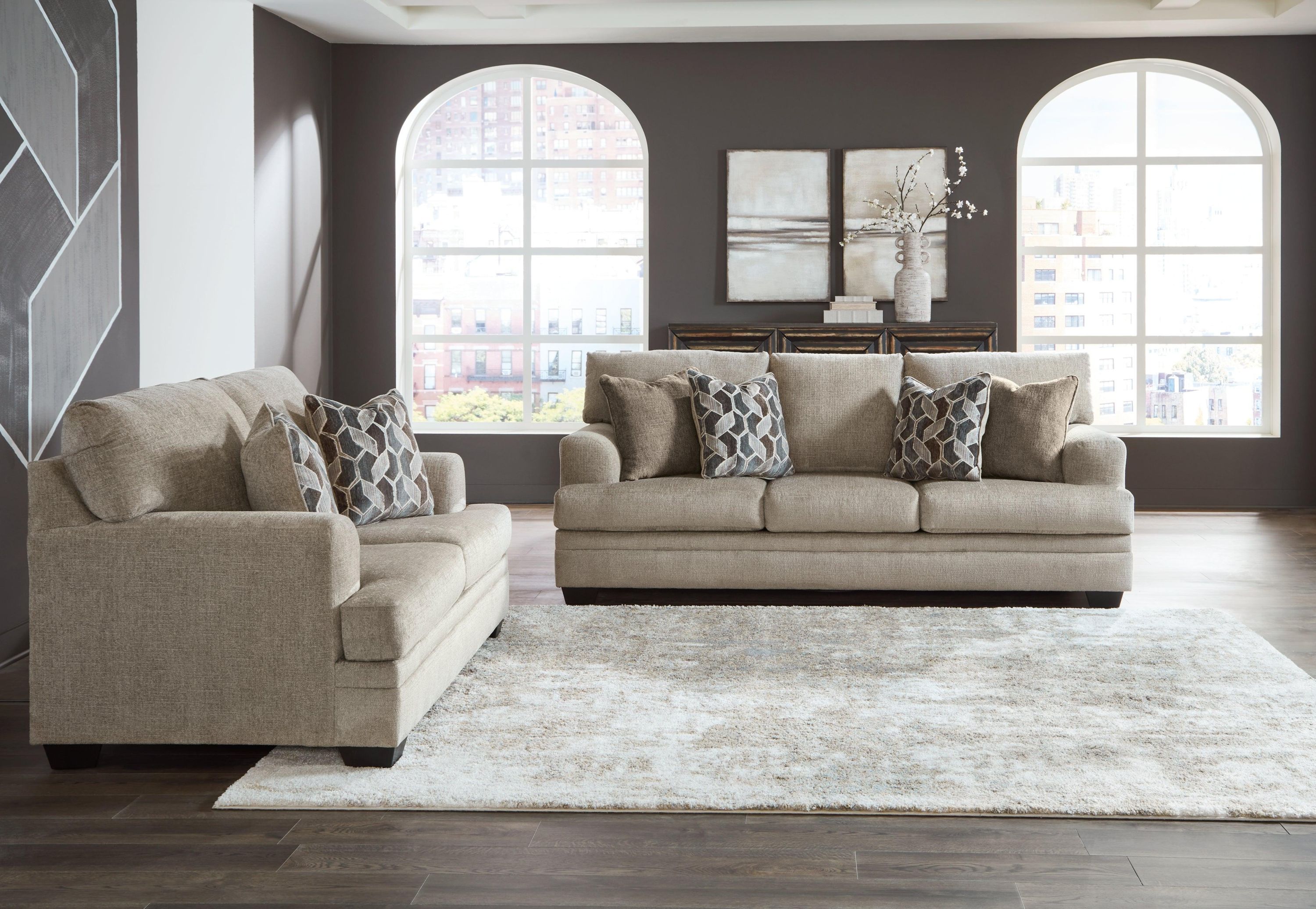 Stonemeade Taupe Sofa And Loveseat - Image 2