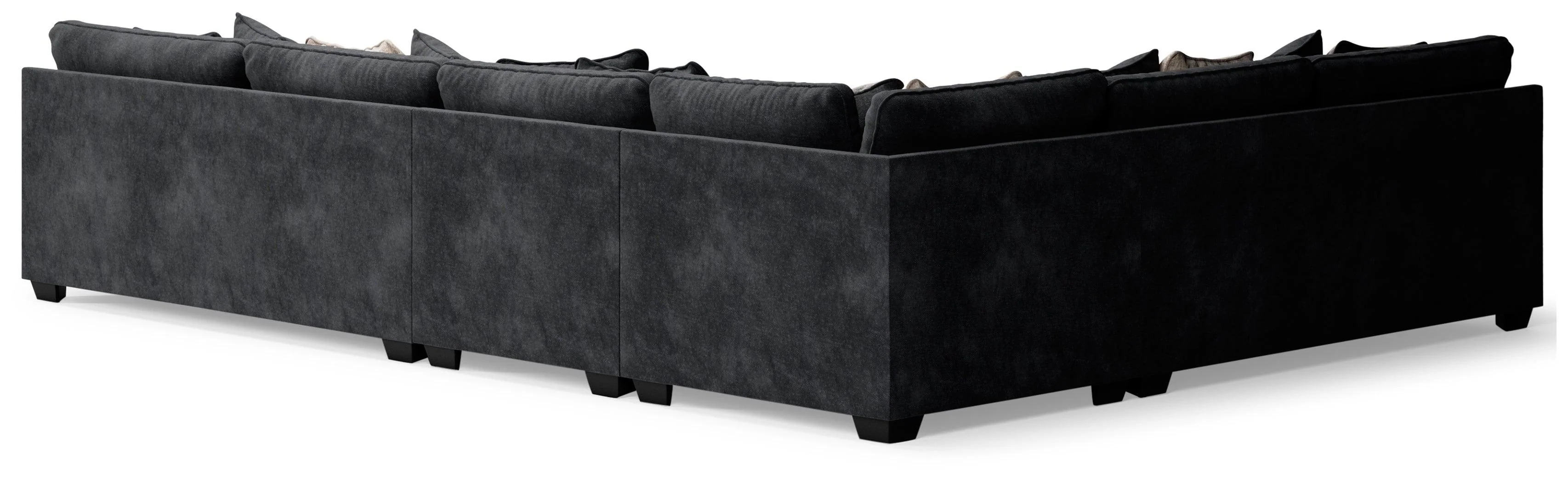 Lavernett Charcoal Chenille 4-Piece Sectional - Image 3
