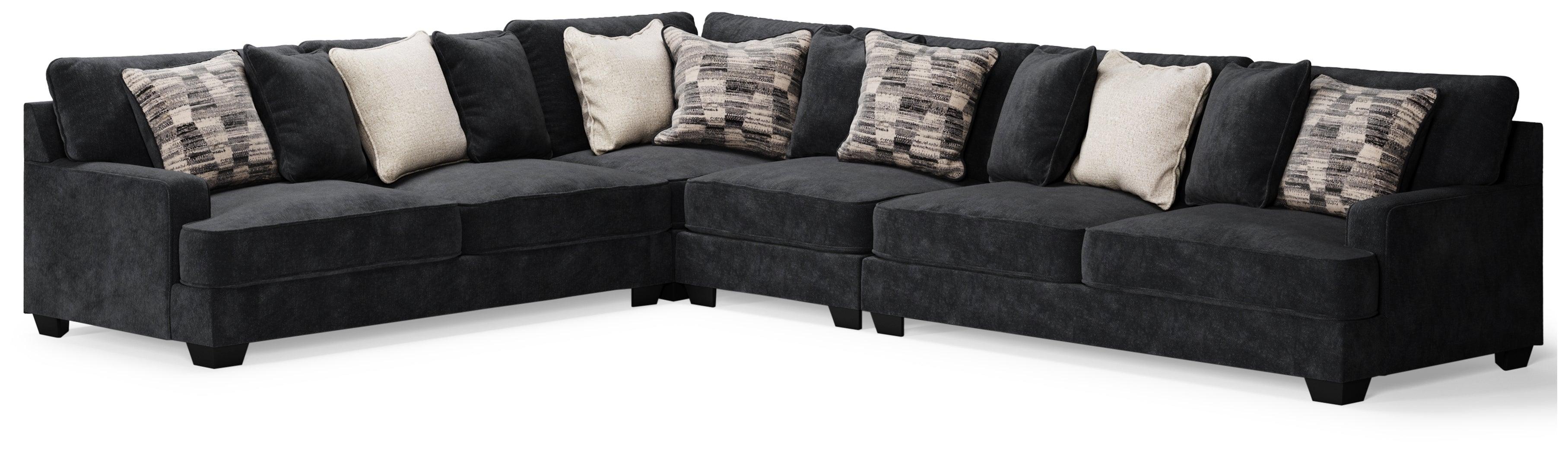 Lavernett Charcoal Chenille 4-Piece Sectional - Image 2