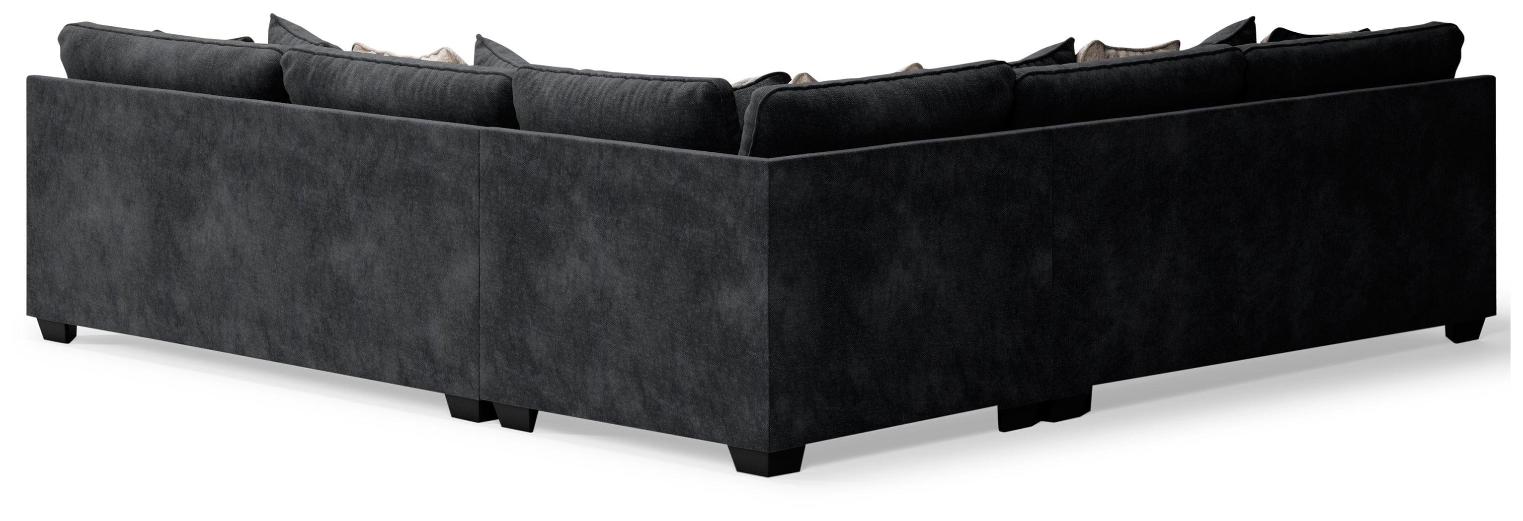 Lavernett Charcoal Chenille 3-Piece Sectional - Image 3
