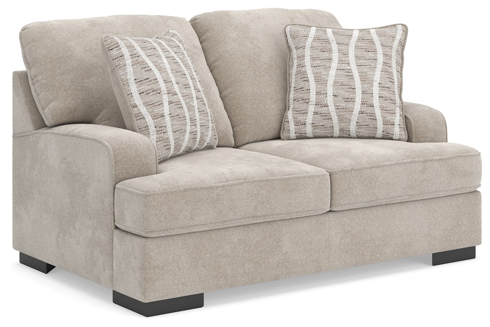 High Profile Taupe Chenille Loveseat - Image 2