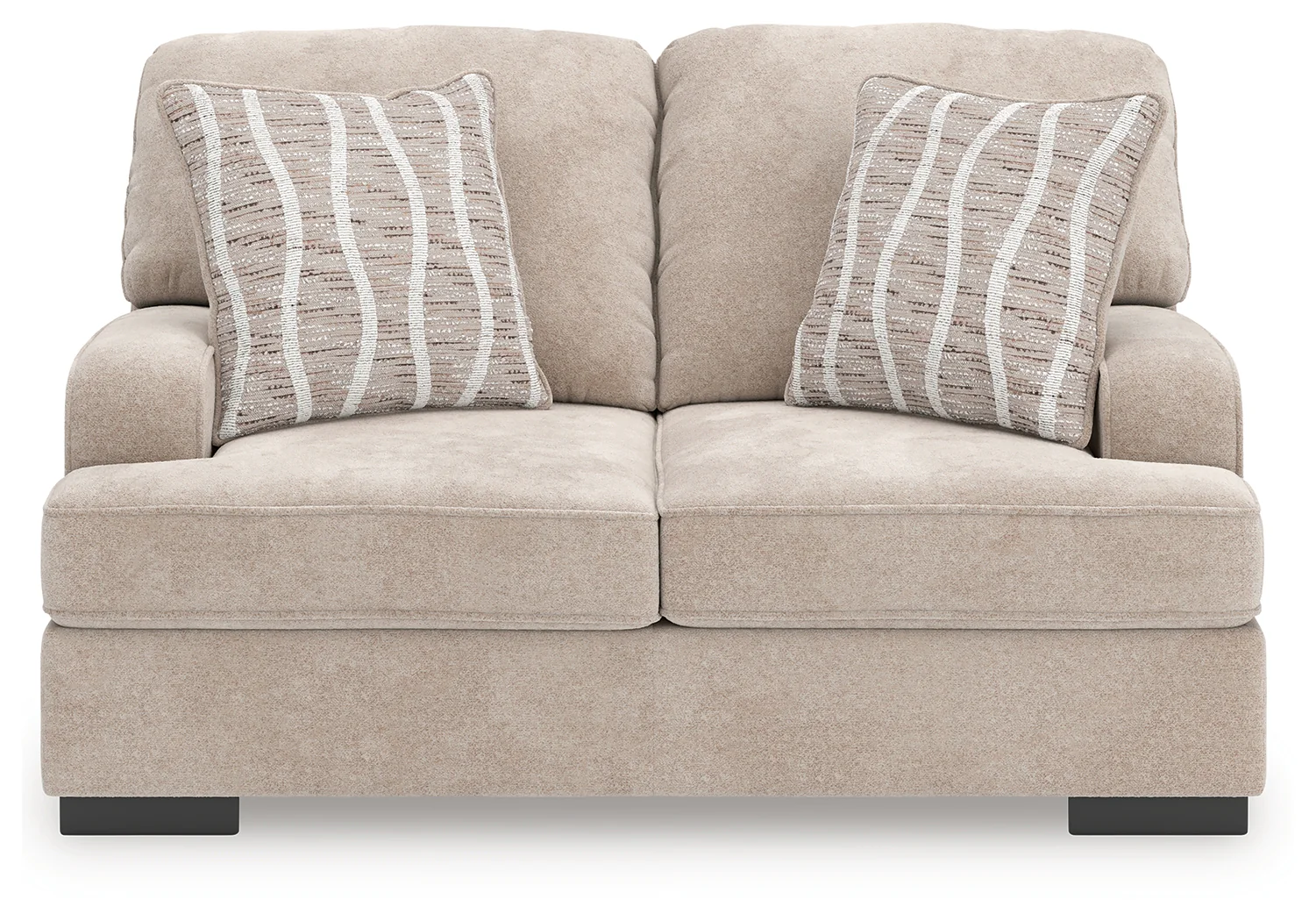 High Profile Taupe Chenille Loveseat - Image 3