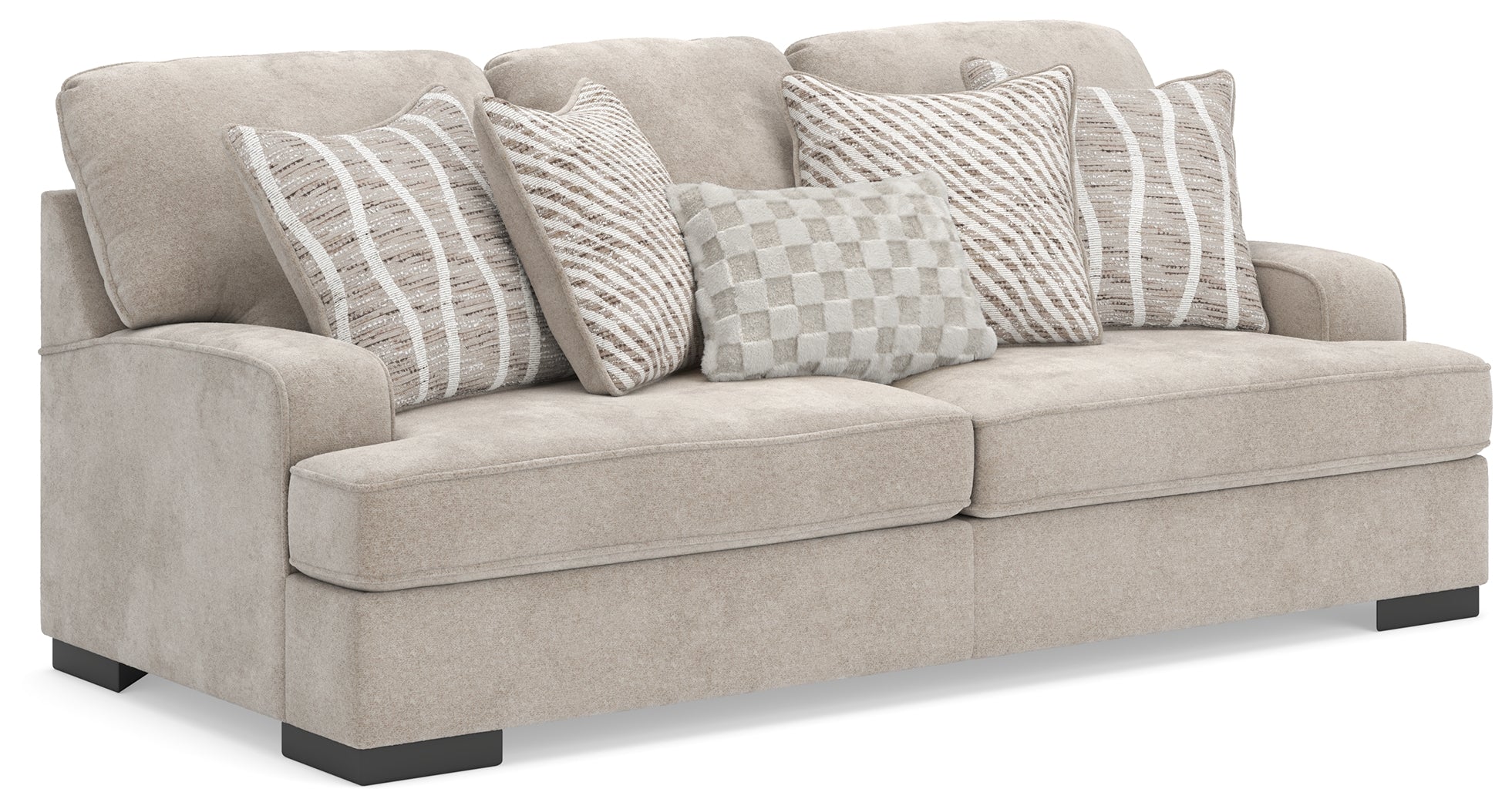 High Profile Taupe Chenille Sofa - Image 2