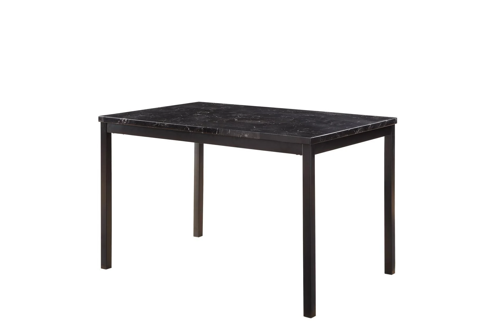 Tempe Black Faux Leather Faux Marble Rectangular Dining Room Set - Image 2
