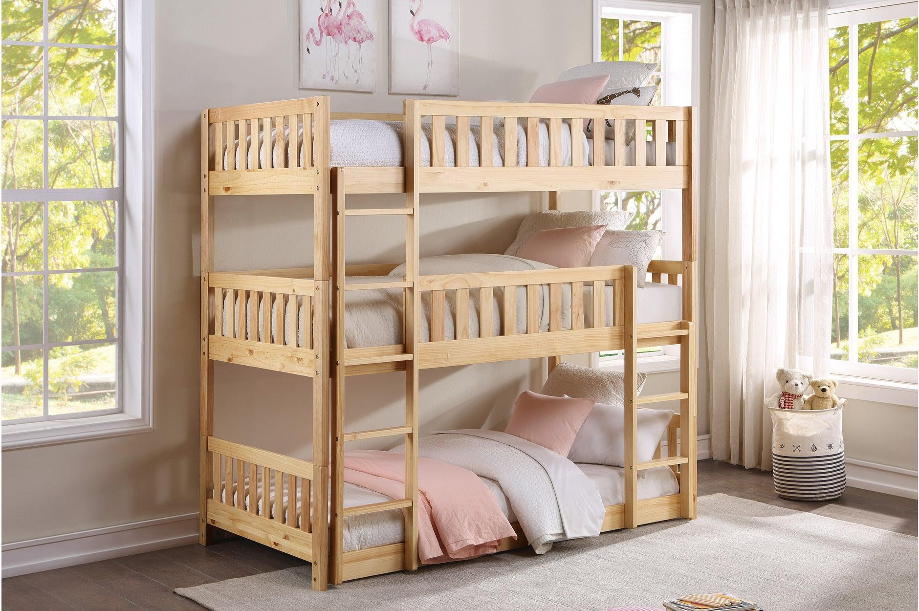 Bartly Natural Triple Bunk Bedroom Set