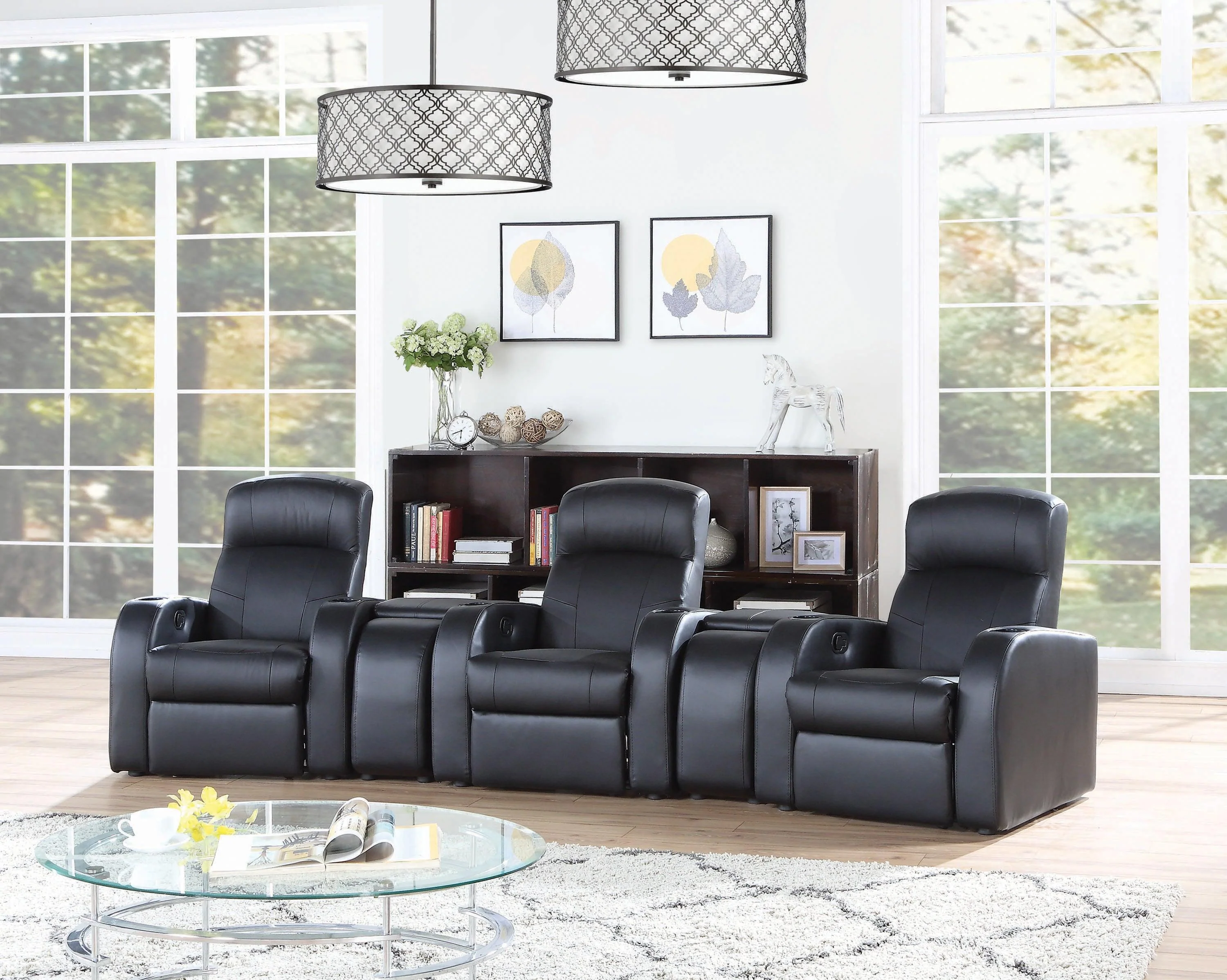 Cyrus Home Theater Upholstered Recliner Black - Image 2