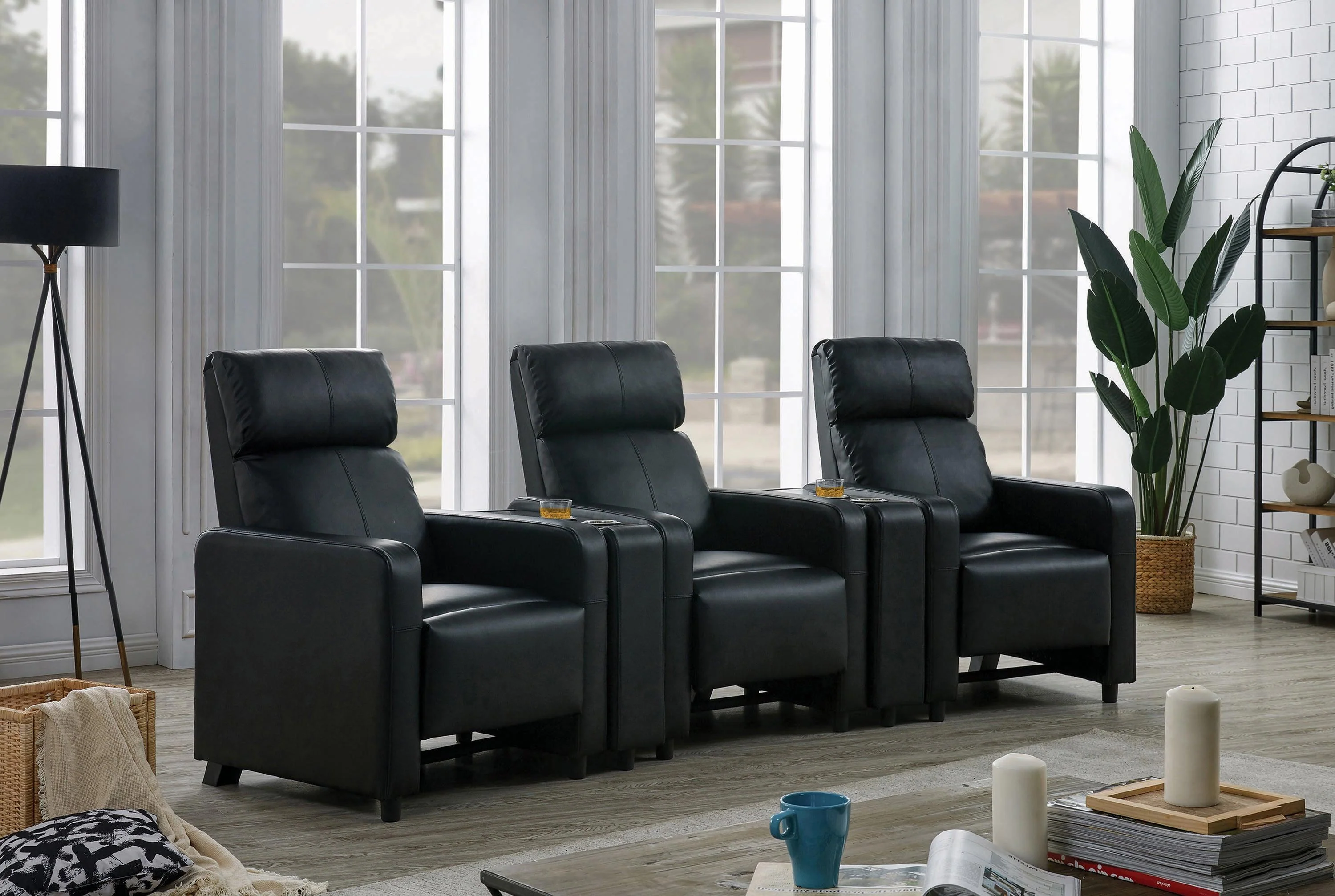 Toohey Home Theater Push Back Recliner Black - Image 3