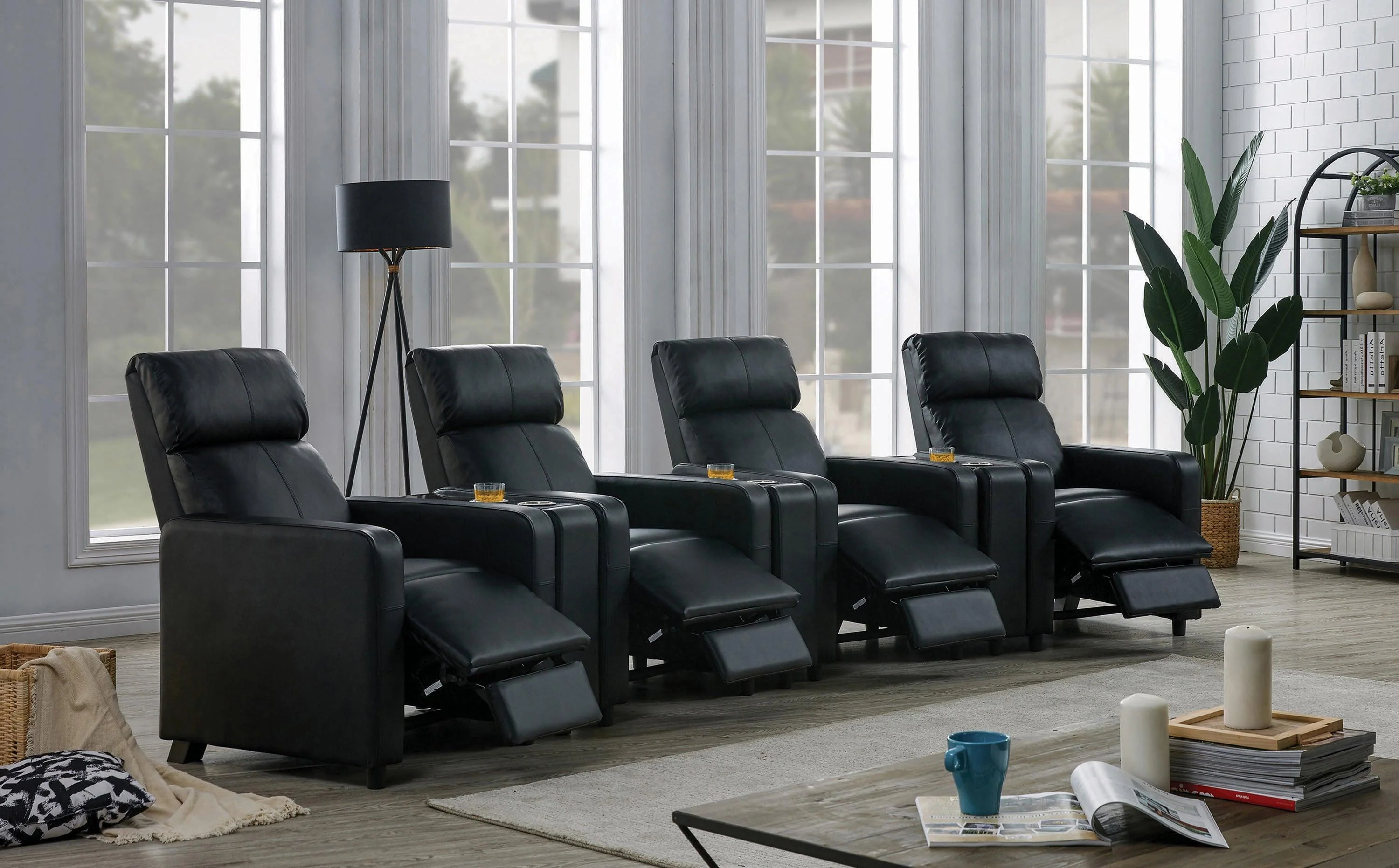 Toohey Home Theater Push Back Recliner Black - Image 2