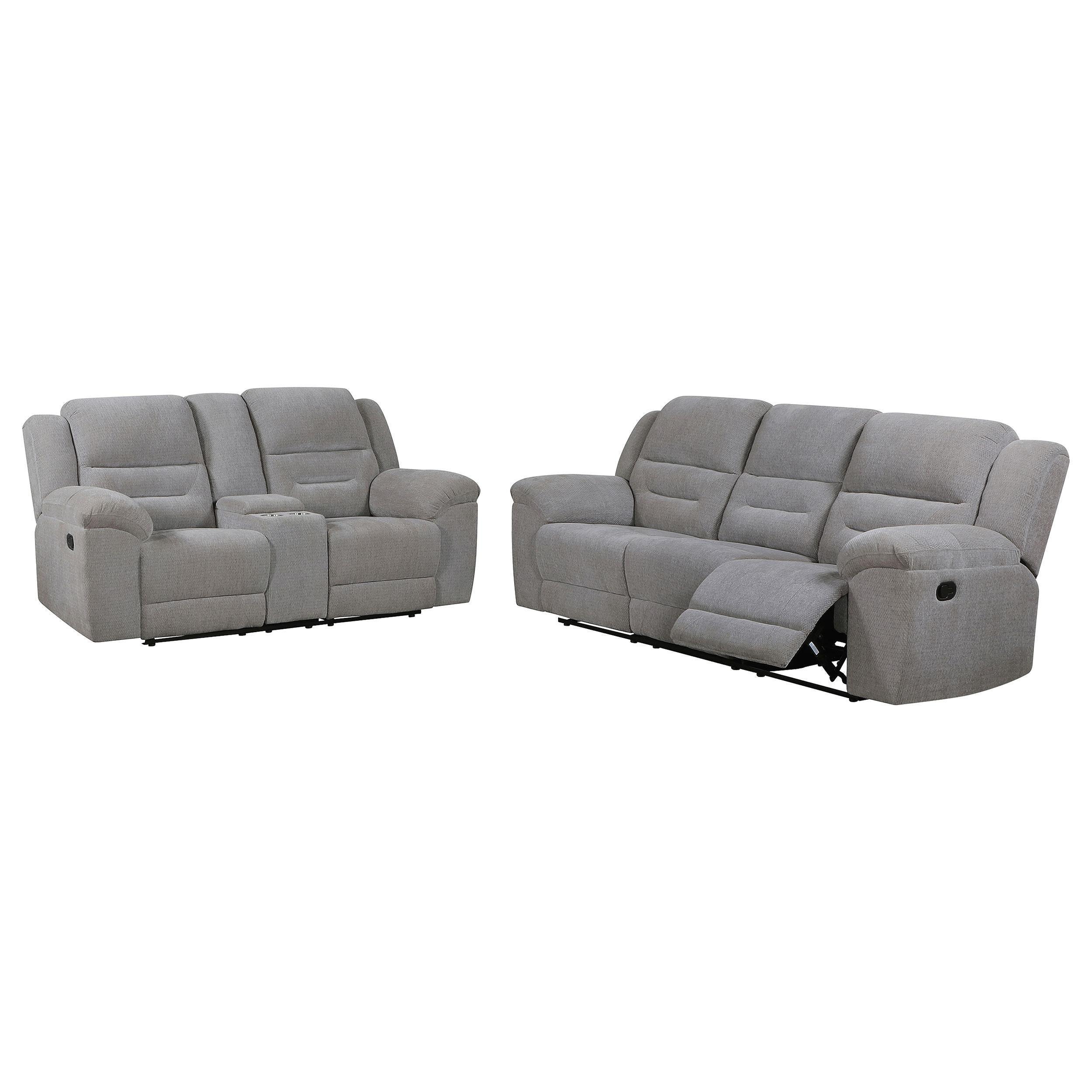 Grimm Gray Reclining Sofa Loveseat - Image 3