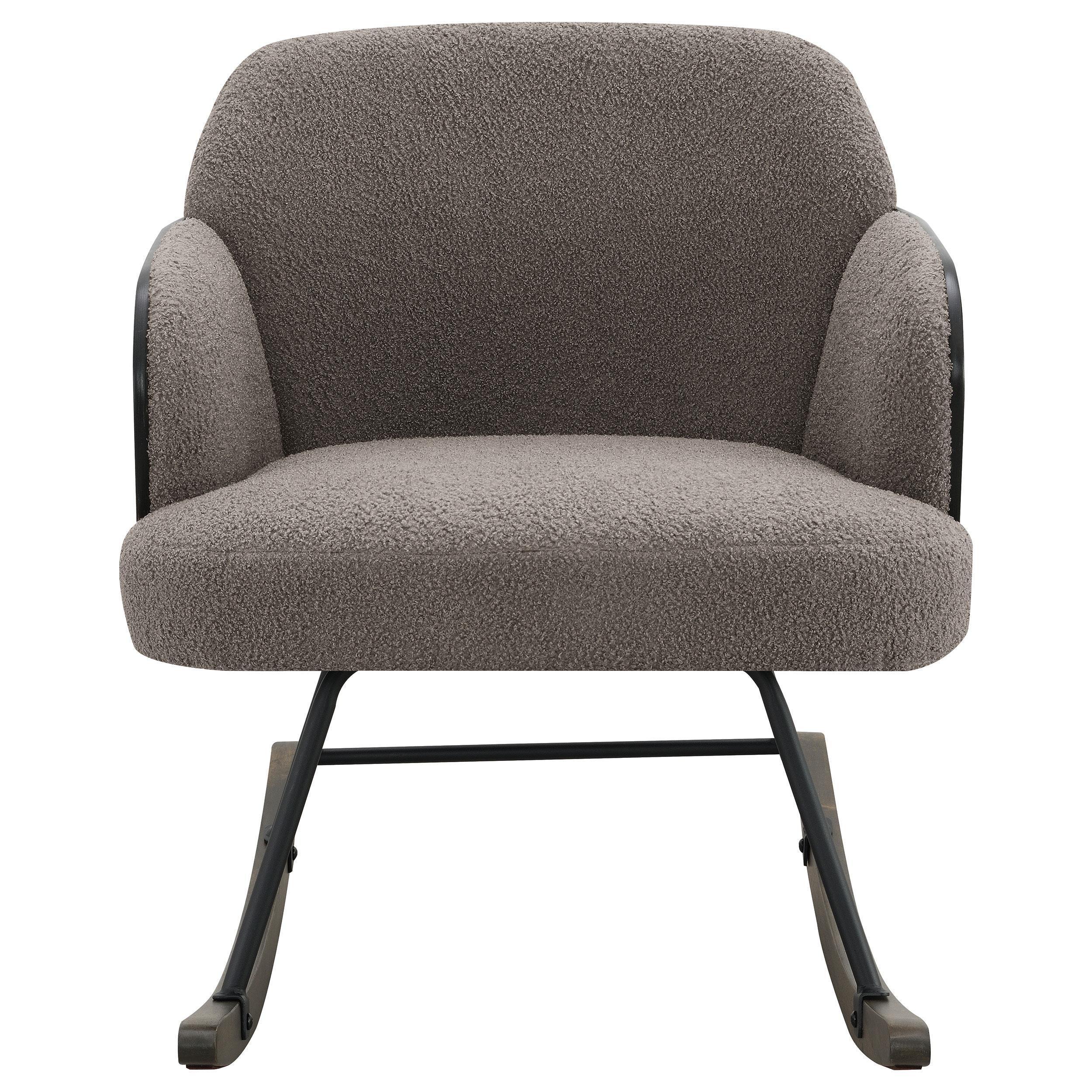 Paige Boucle Upholstered Mid Back Rocking Chair Taupe - Image 3