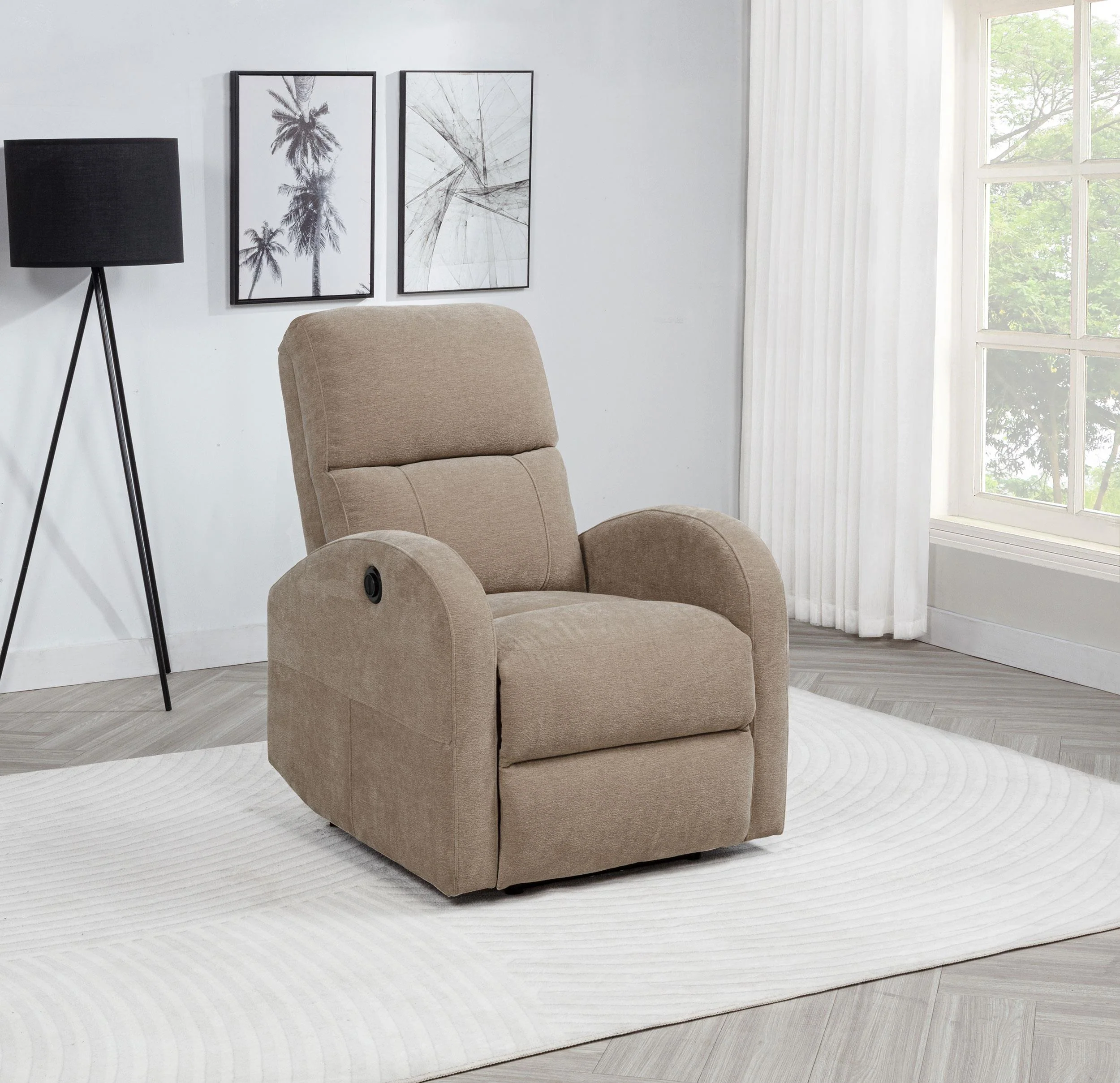 Grant Fabric Upholstered Power Recliner Chair Camel - Image 2