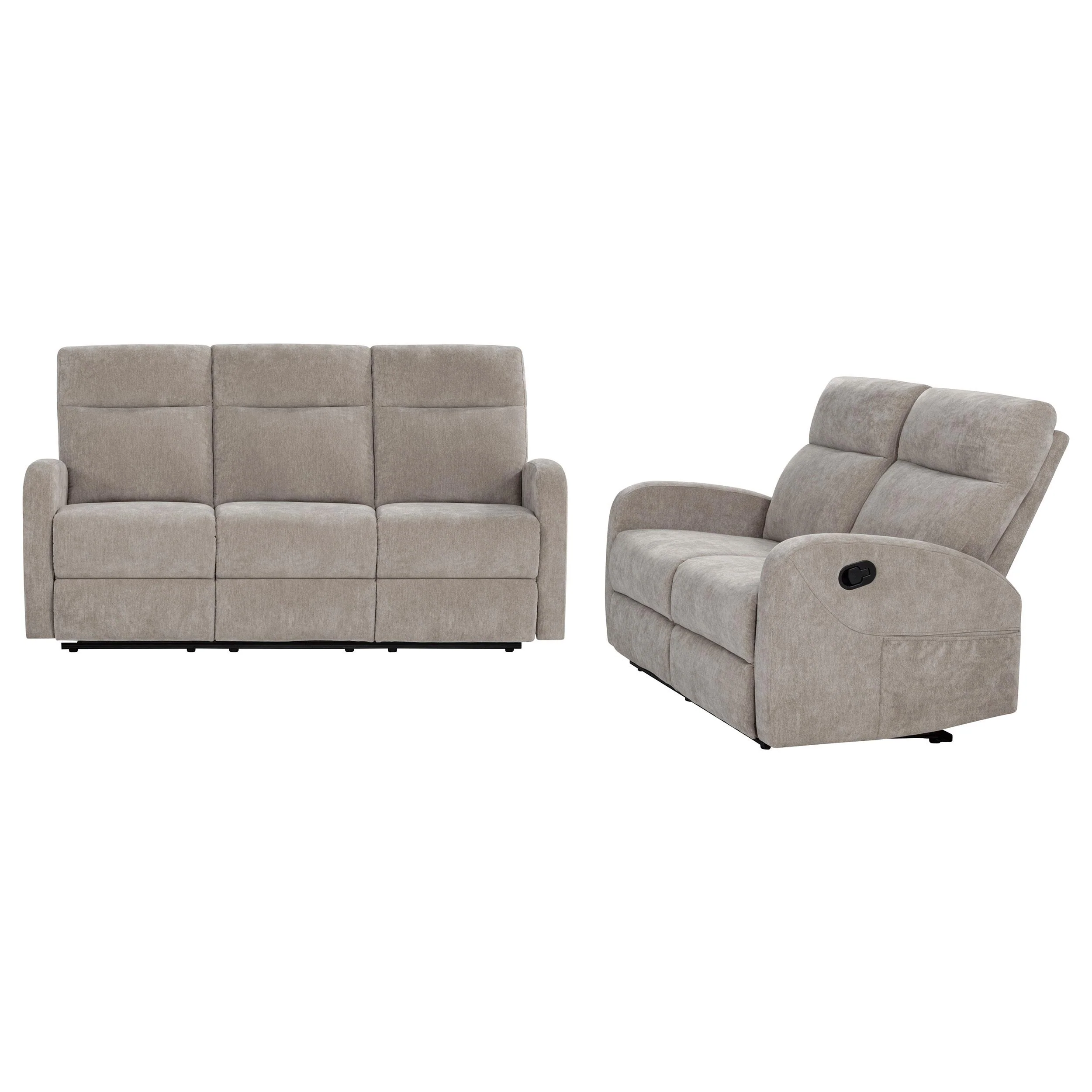 Hamilton 2-piece Chenille Manual Reclining Sofa Set Sand - Image 3