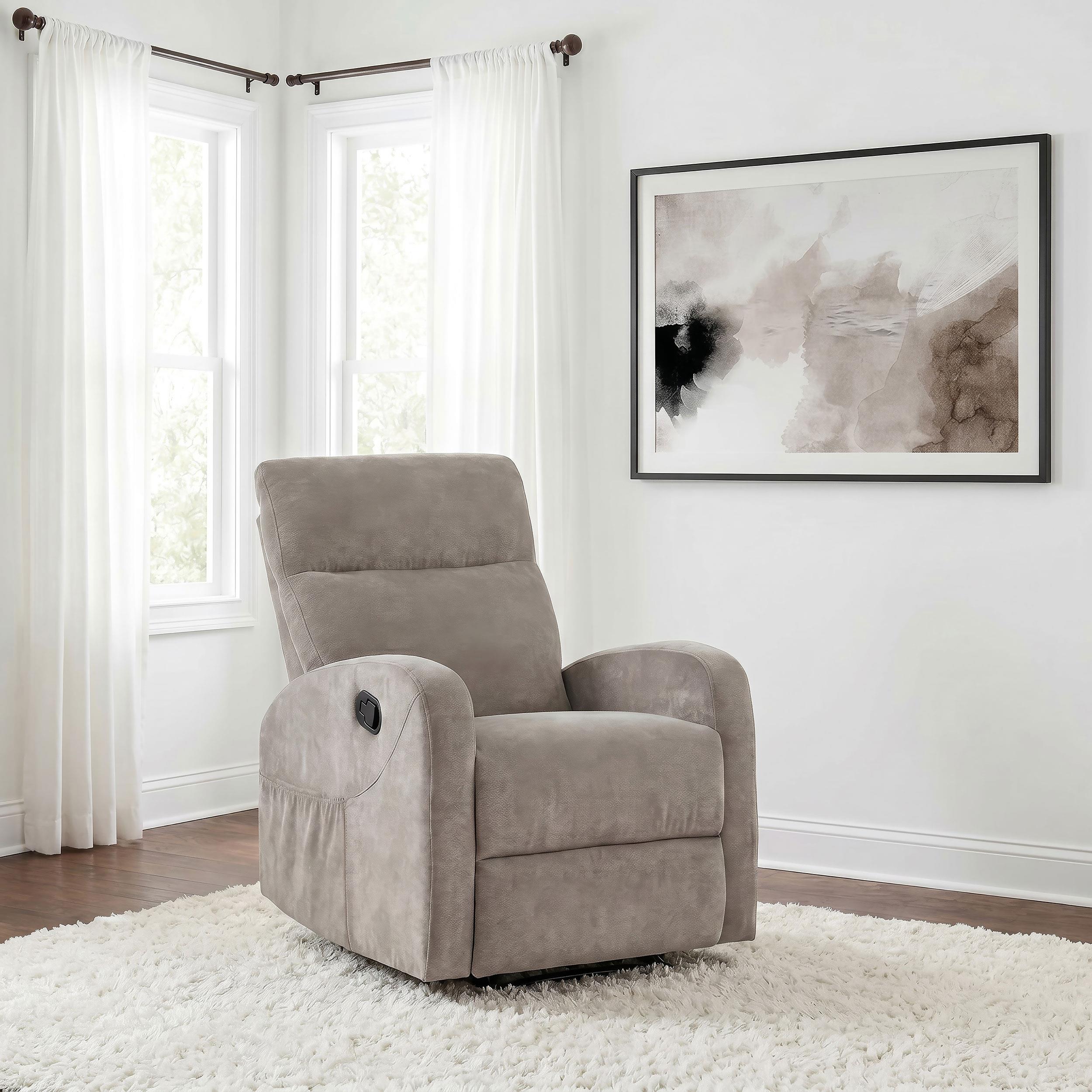Hamilton Chenille Upholstered Manual Glider Recliner Sand - Image 2