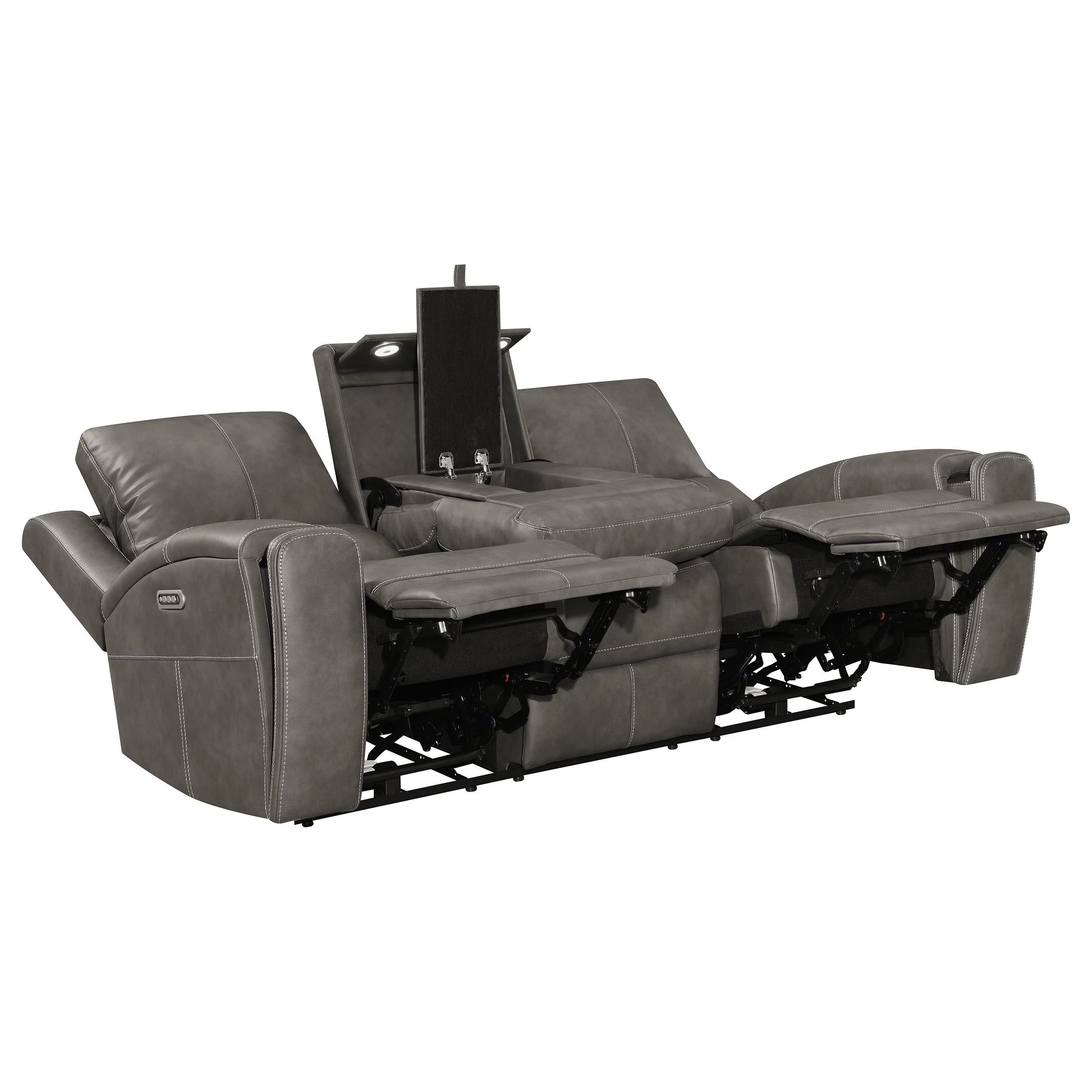 Brickston Triple Power Reclining Sofa Charcoal - Image 2