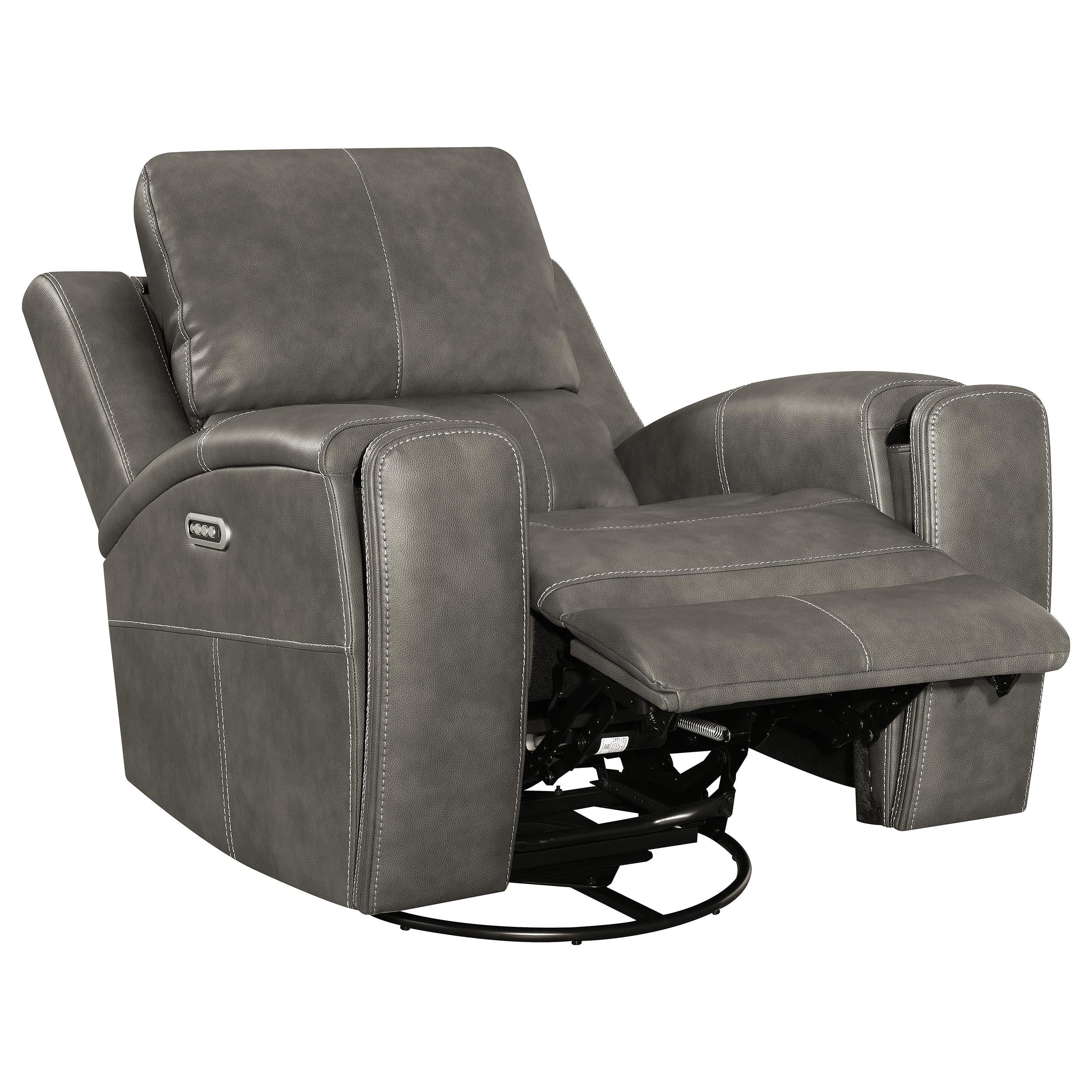 Brickston Triple Power Swivel Glider Recliner Charcoal - Image 2