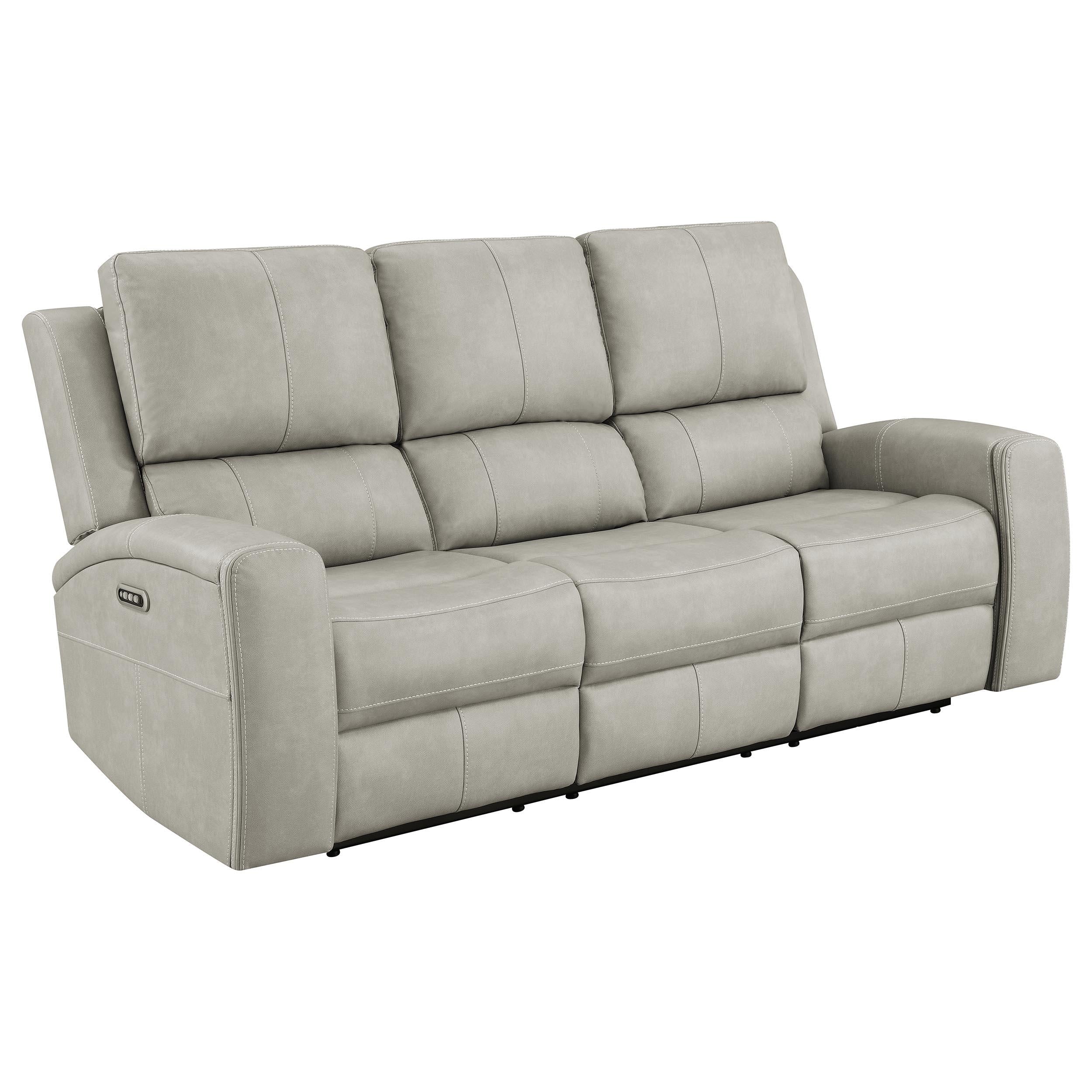 Brickston 2-piece Triple Power Reclining Sofa Set Grey - Image 2