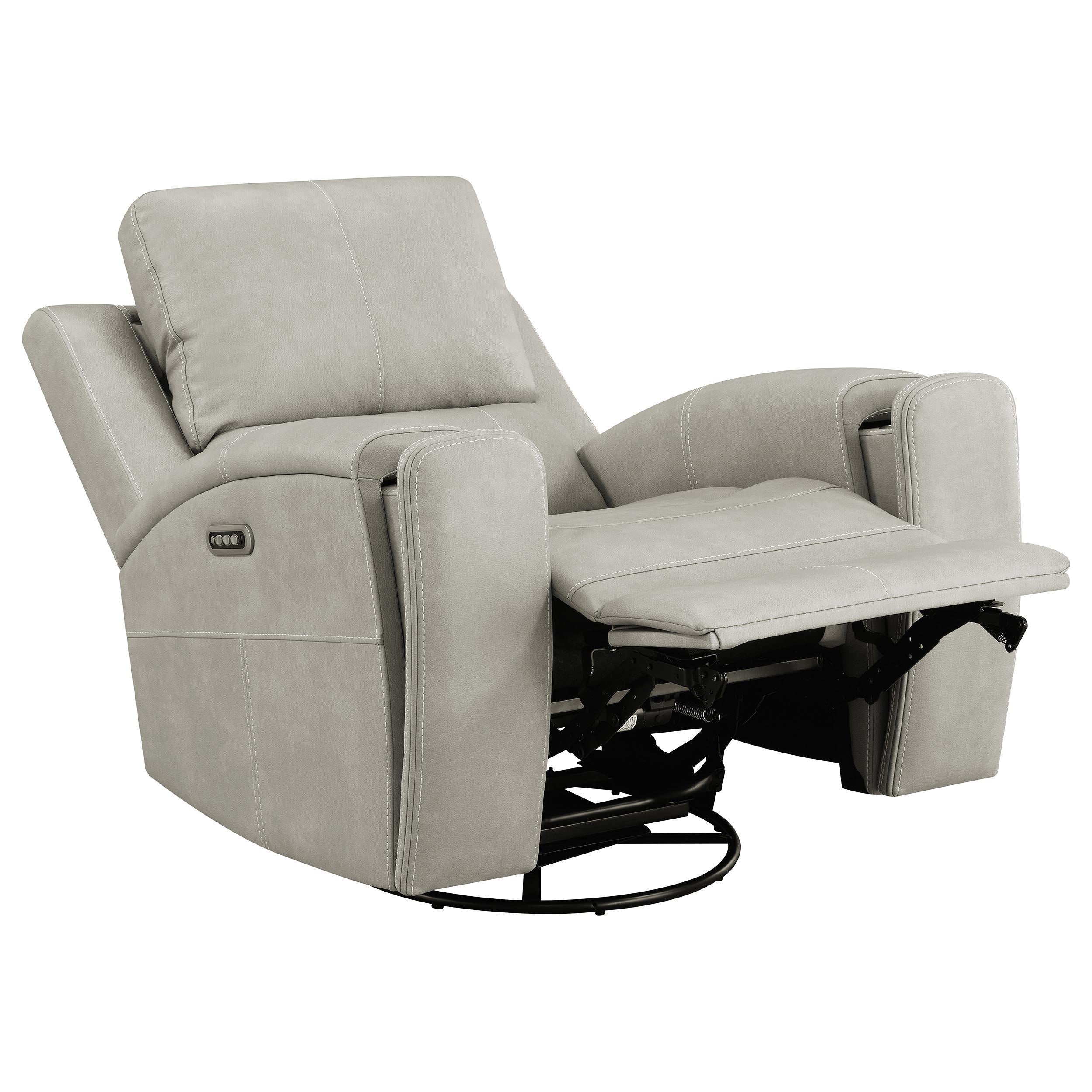 Brickston Triple Power Swivel Glider Recliner Grey - Image 2