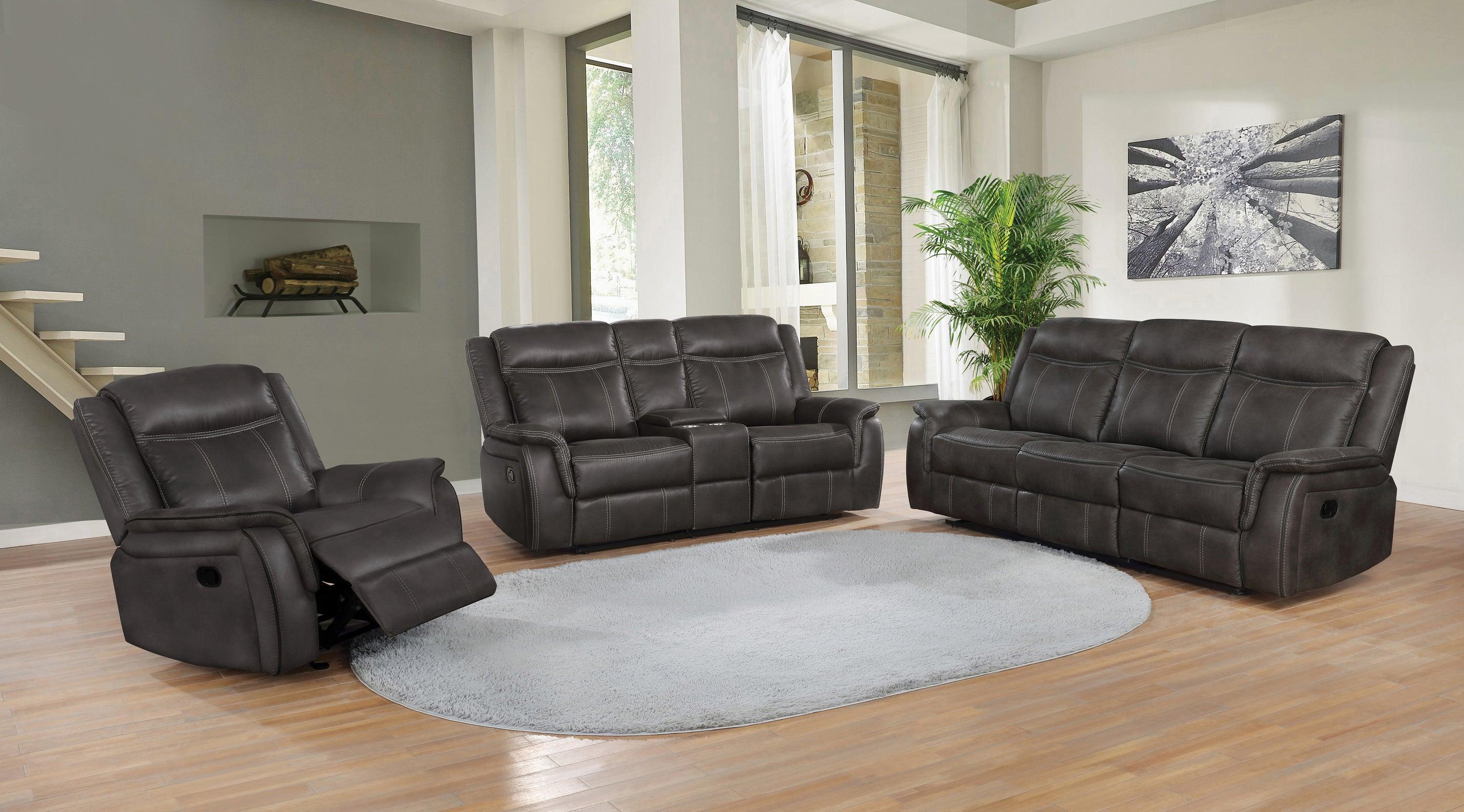 Lawrence Upholstered Tufted Back Motion Loveseat - Image 2