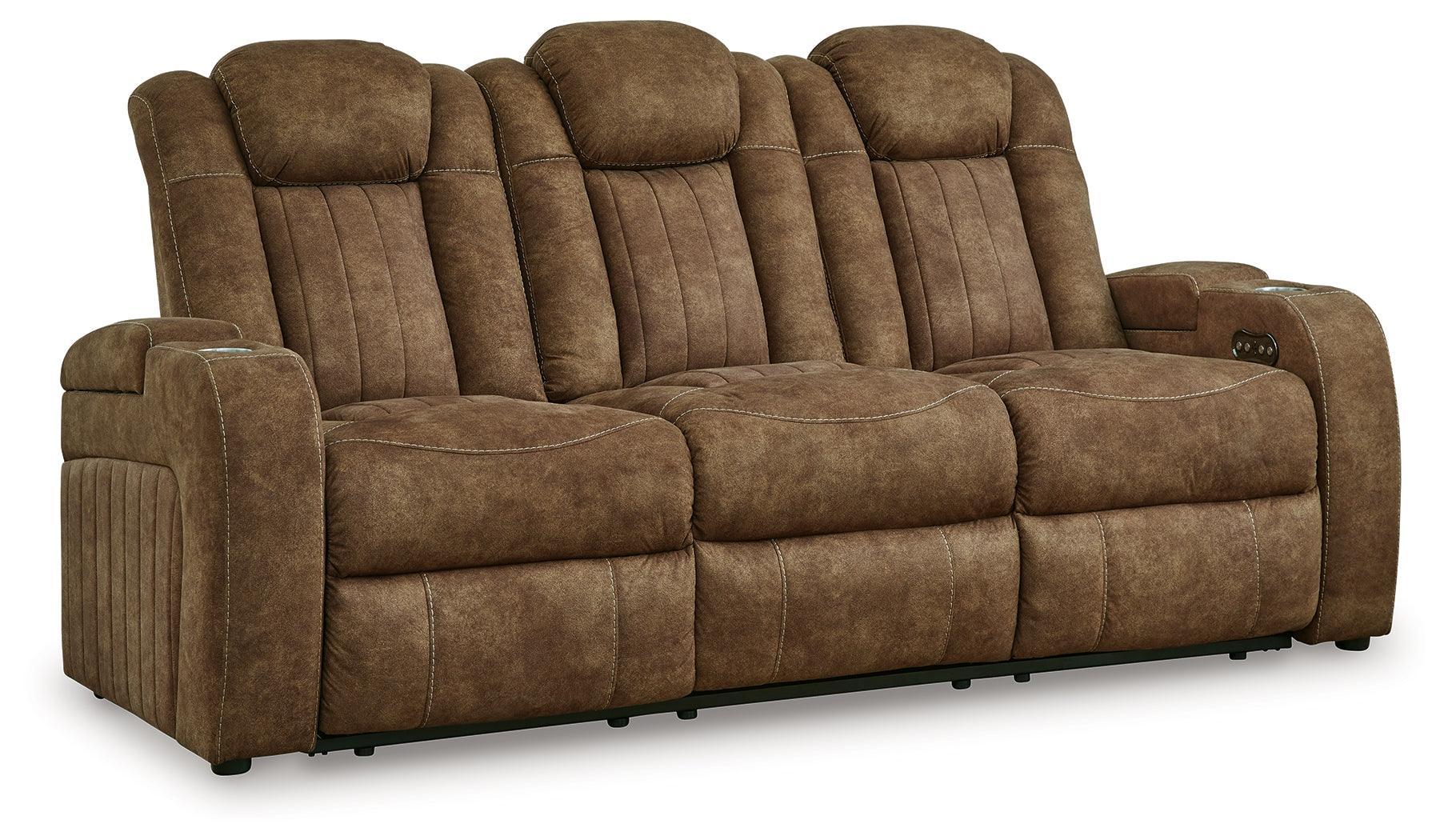 Wolfridge Brindle Faux Leather Power Reclining Sofa - Image 2