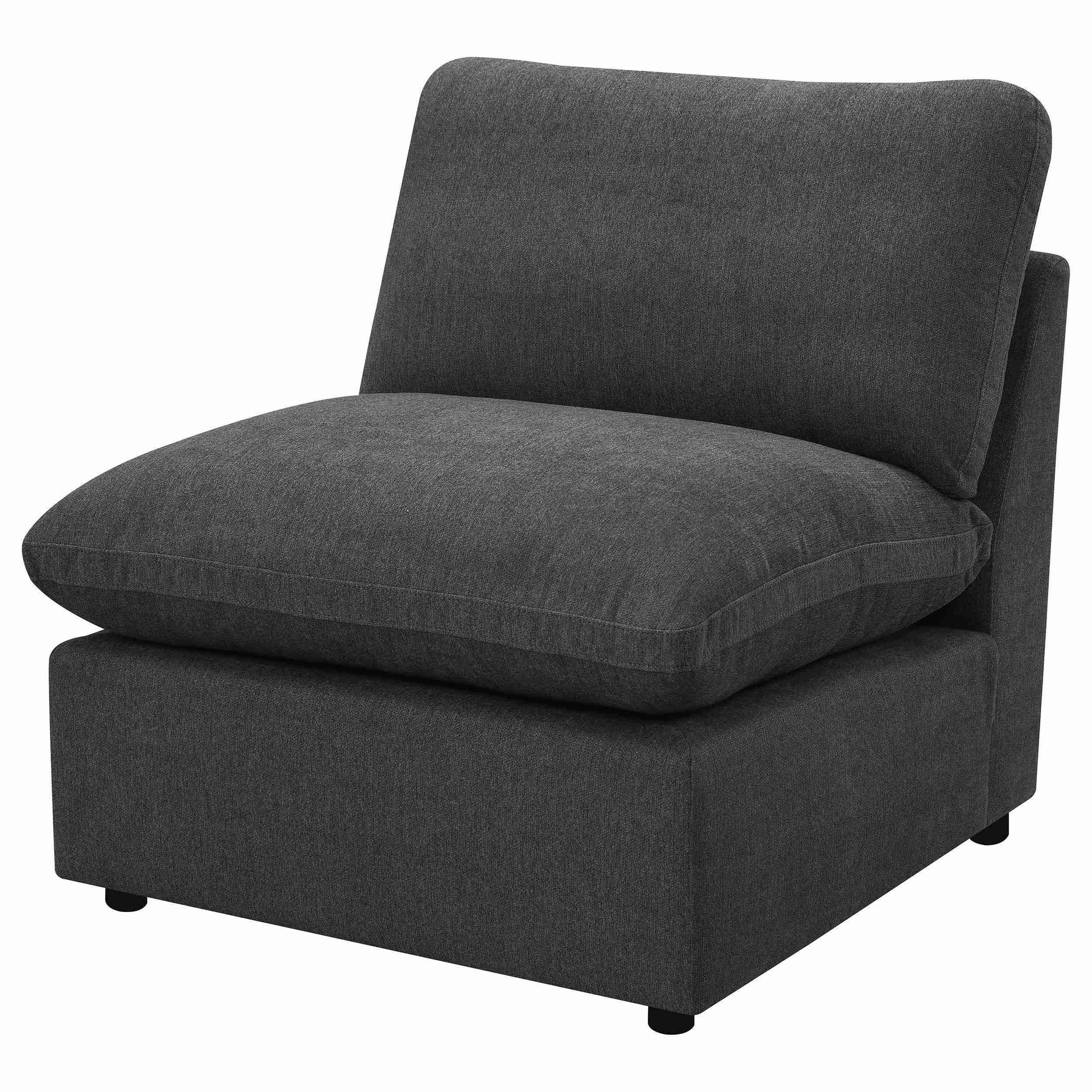 Collins Modular Armless Chair Dark Grey - Image 3