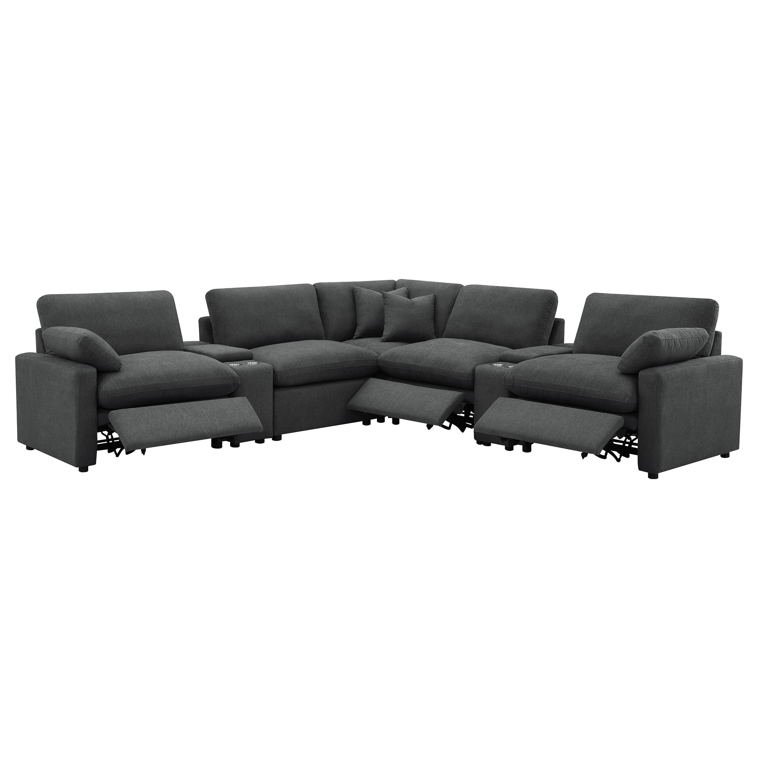 Collins 7-piece Modular Power Reclining Sectional Dark Grey - Image 2