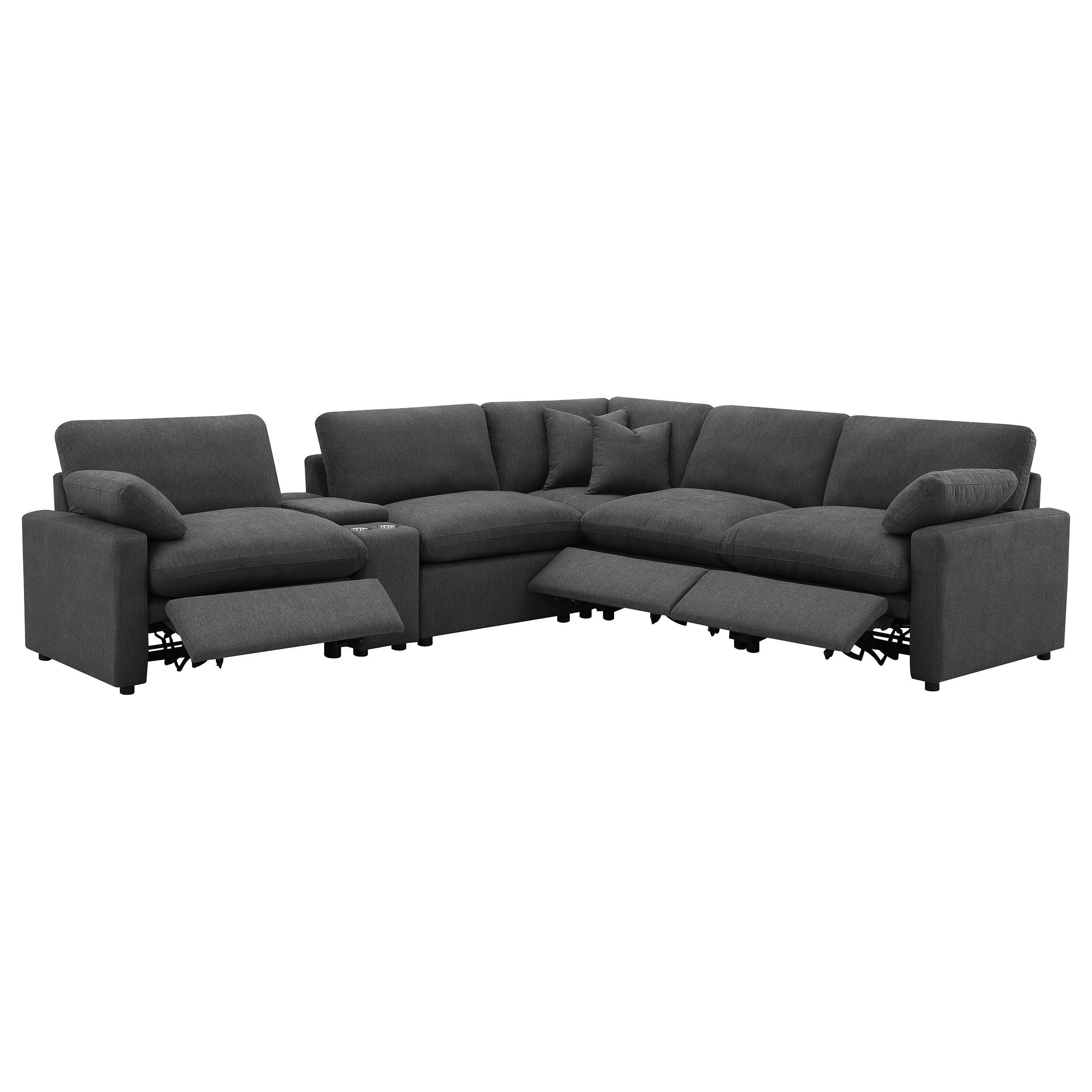 Collins 6-piece Modular Power Reclining Sectional Dark Grey - Image 2