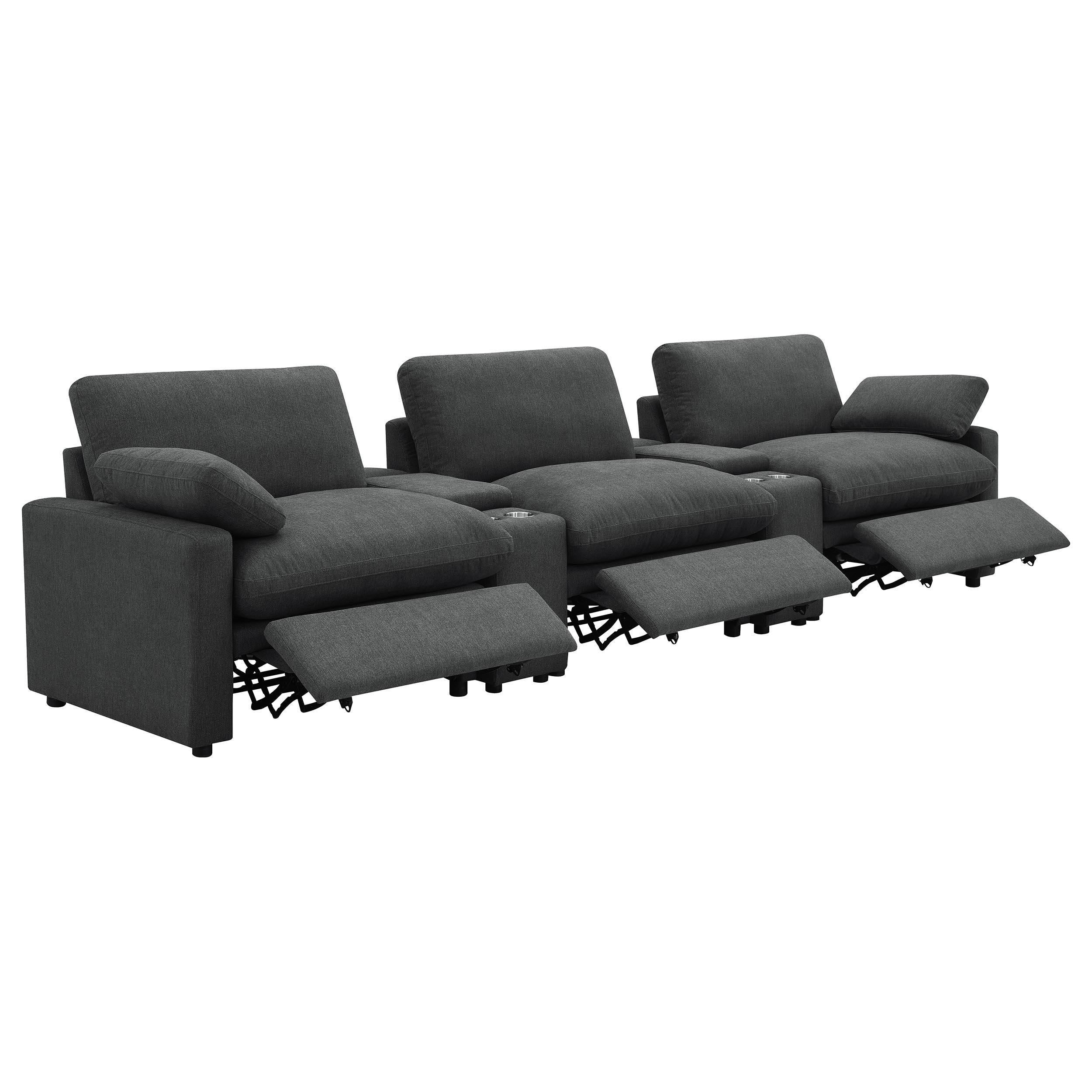 Collins 5-piece Power Reclining Home Theater Seating Dark Grey - Image 2
