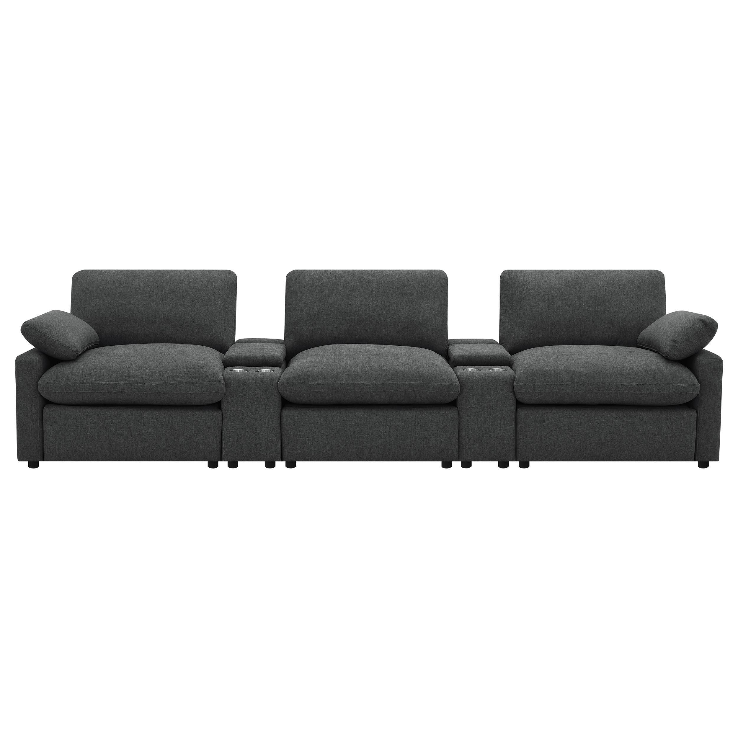 Collins 5-piece Power Reclining Home Theater Seating Dark Grey - Image 3