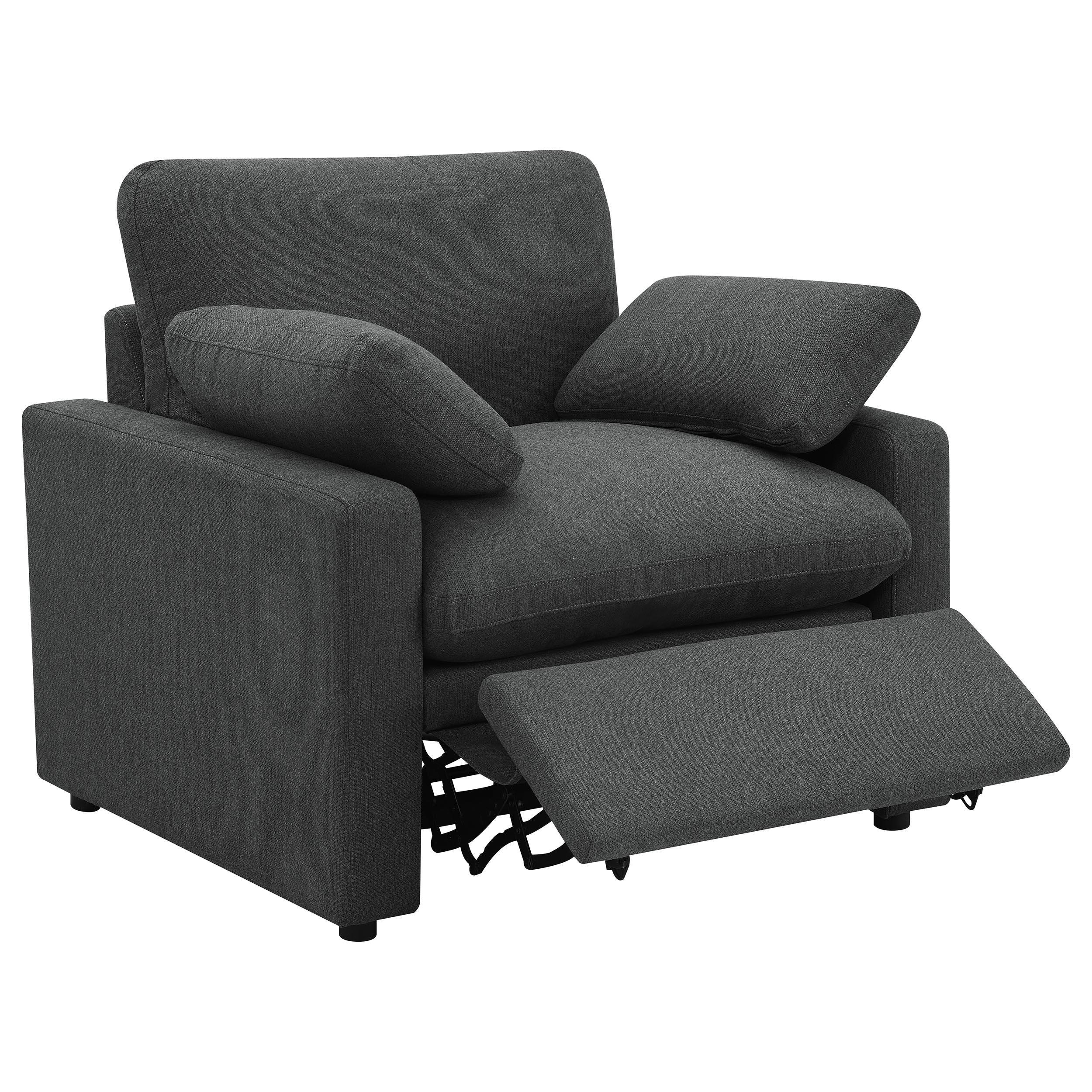 Collins Upholstered Power Recliner Chair Dark Grey - Image 2