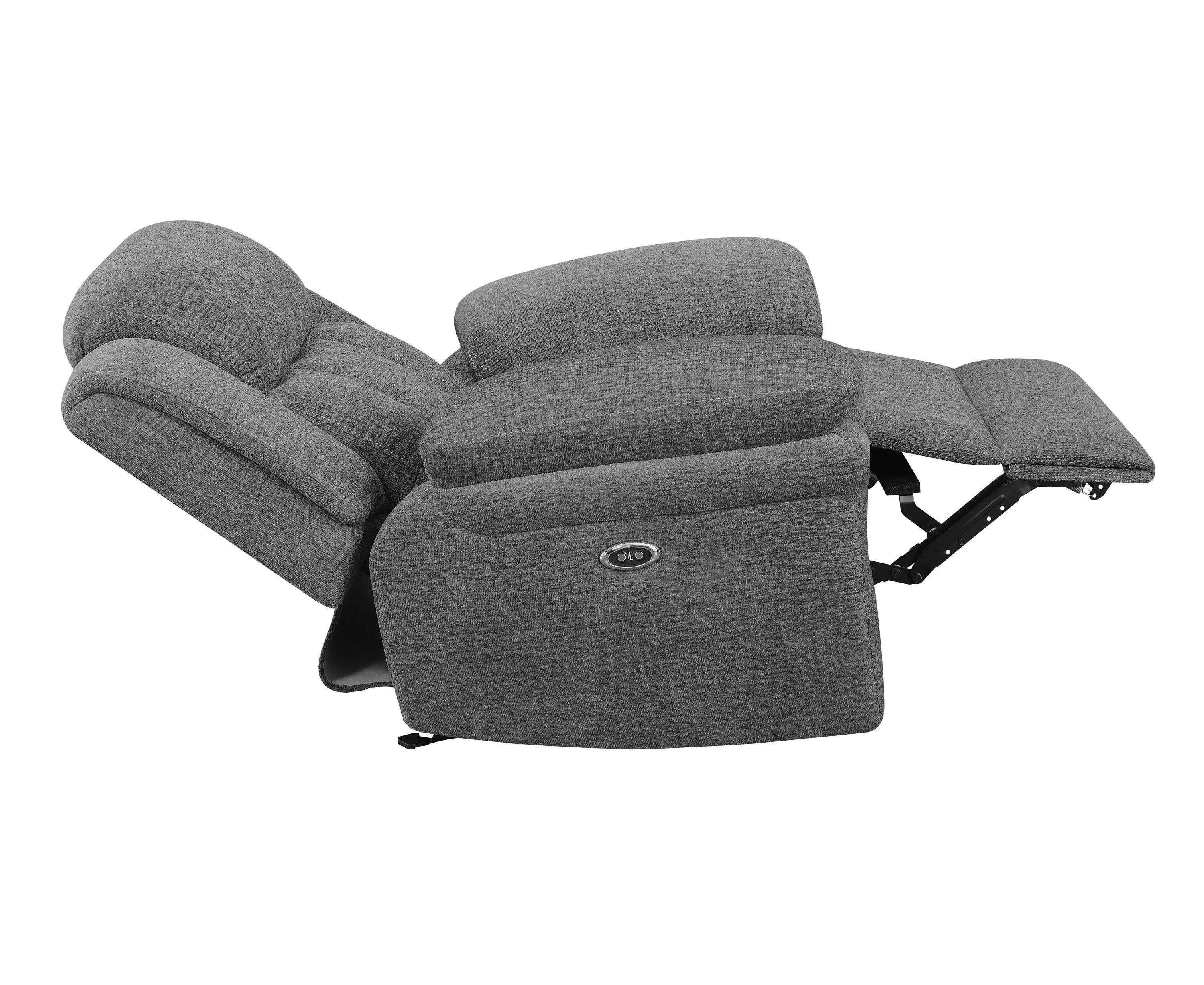 Bahrain Upholstered Power Glider Recliner Charcoal - Image 3