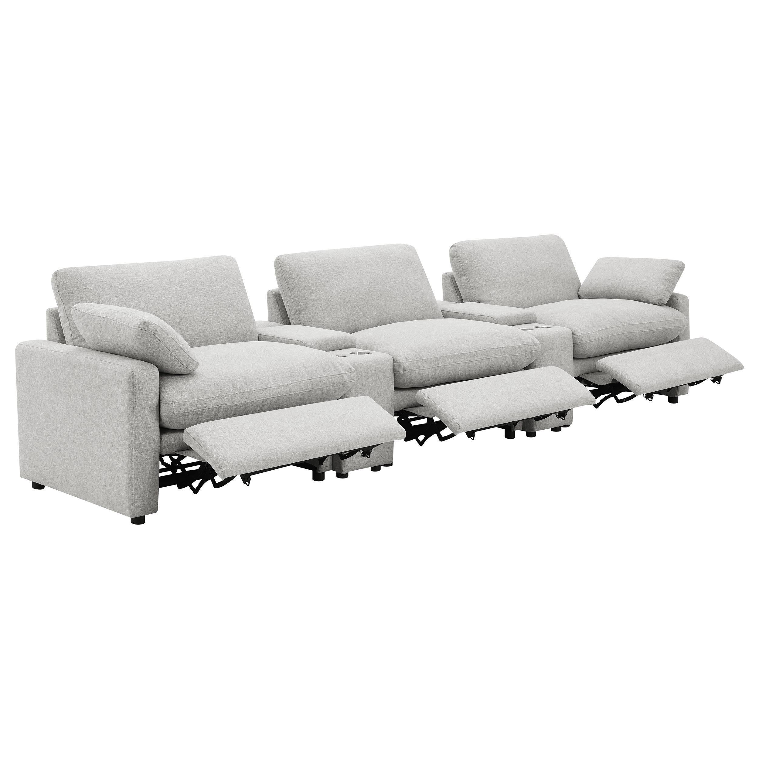 Collins 5-piece Power Reclining Home Theater Seating Grey - Image 2