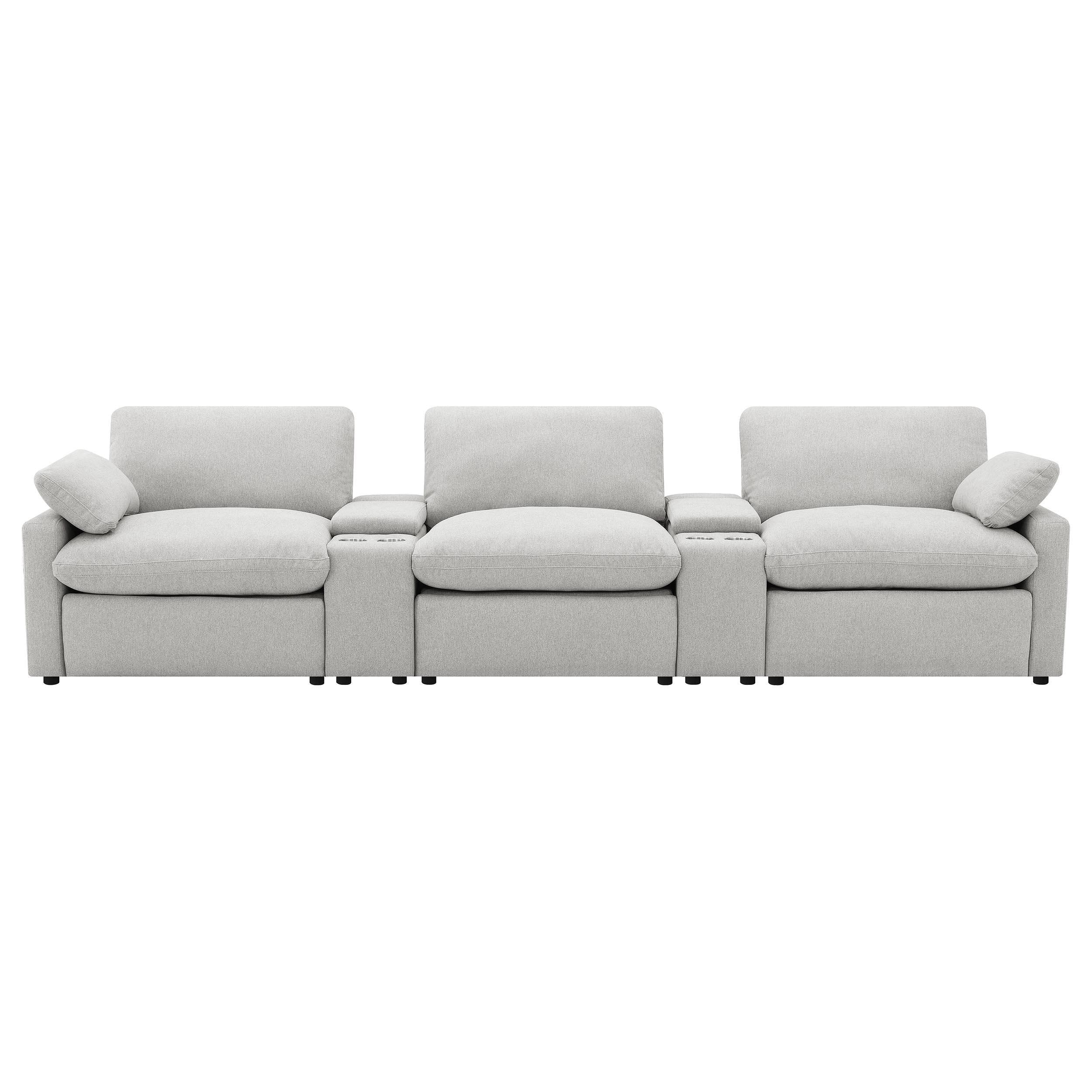 Collins 5-piece Power Reclining Home Theater Seating Grey - Image 3